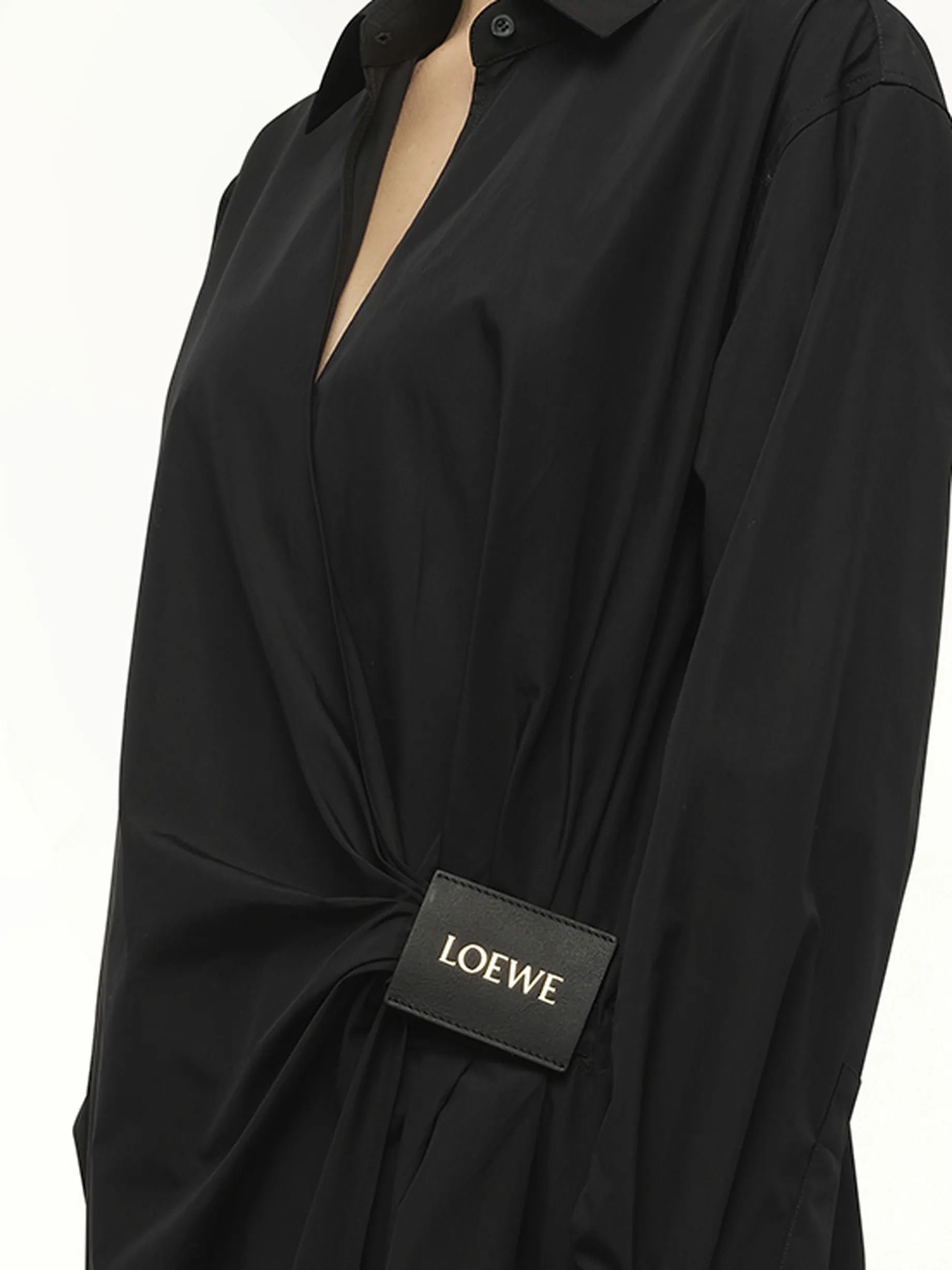 Draped Shirt Dress in Black sold by MARAIS product image thumbnail 3