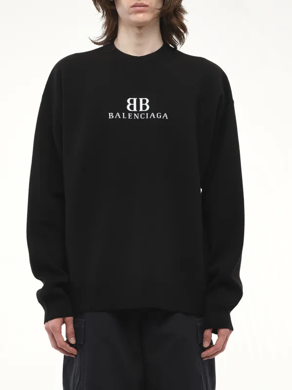 Crewneck Sweater in Black/White made by Balenciaga
