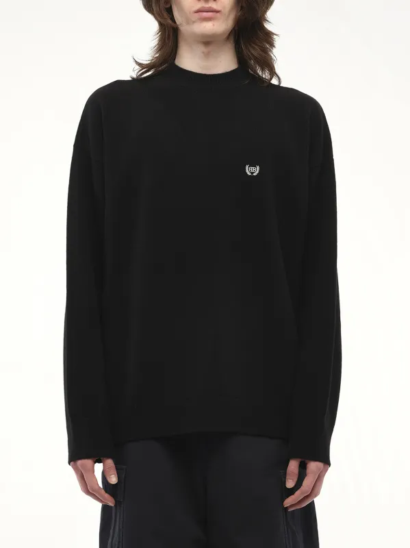Wool Embroidery Sweater in Black sold by MARAIS