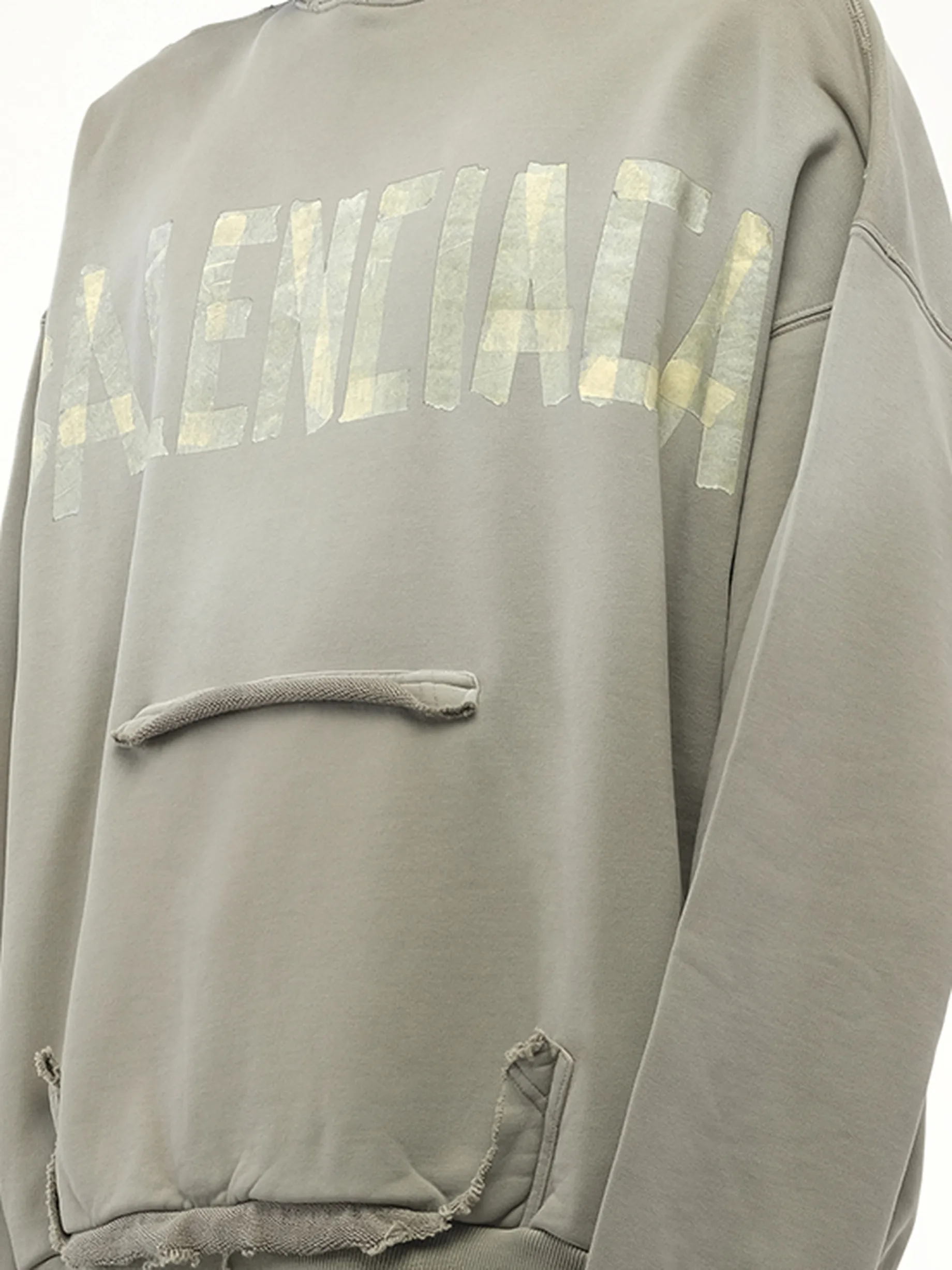 Tape Type Ripped Pocket Hoodie in Army Green sold by MARAIS product image thumbnail 3