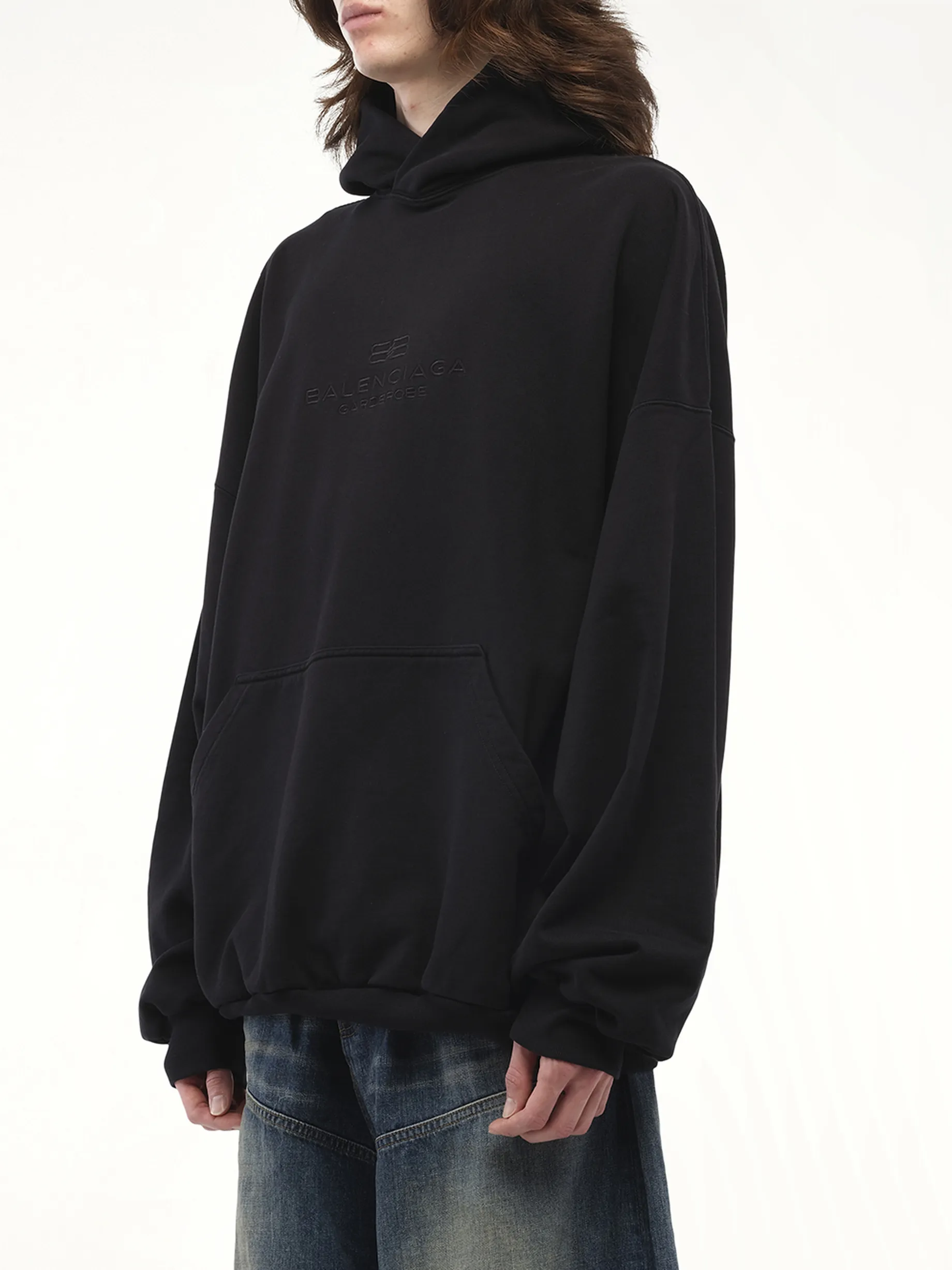 BB Embroidery Large Fit Hoodie in Black sold by MARAIS product image thumbnail 5