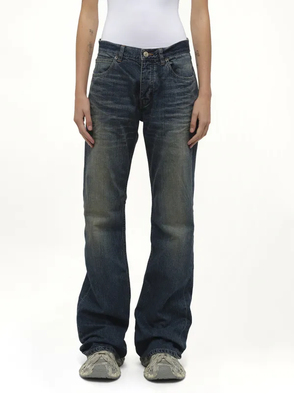 Straight Fit Denim Pants in Whiskers made by Balenciaga