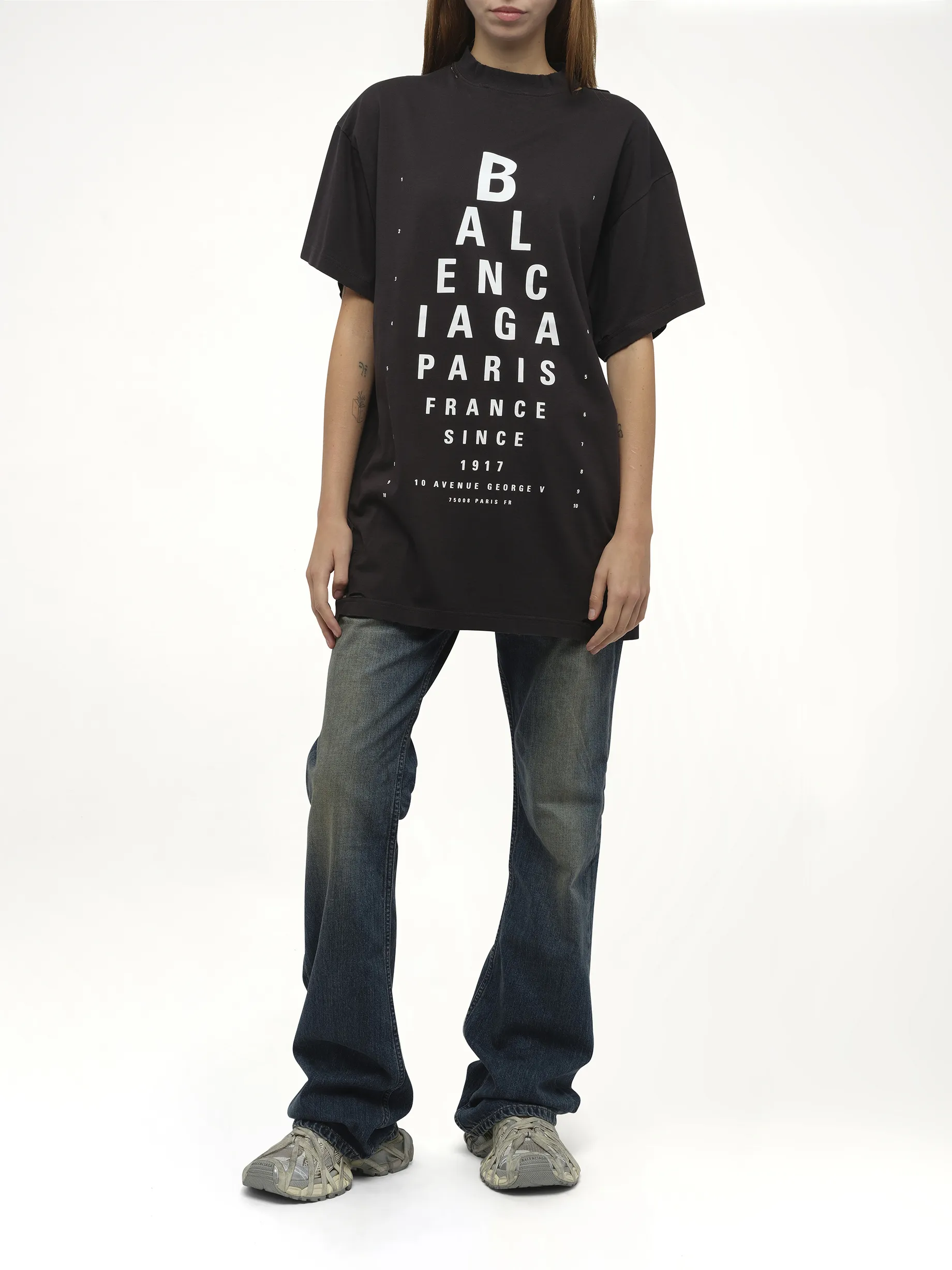 Eye-Test Oversized T-Shirt in Washed Black/White sold by MARAIS product image thumbnail 4