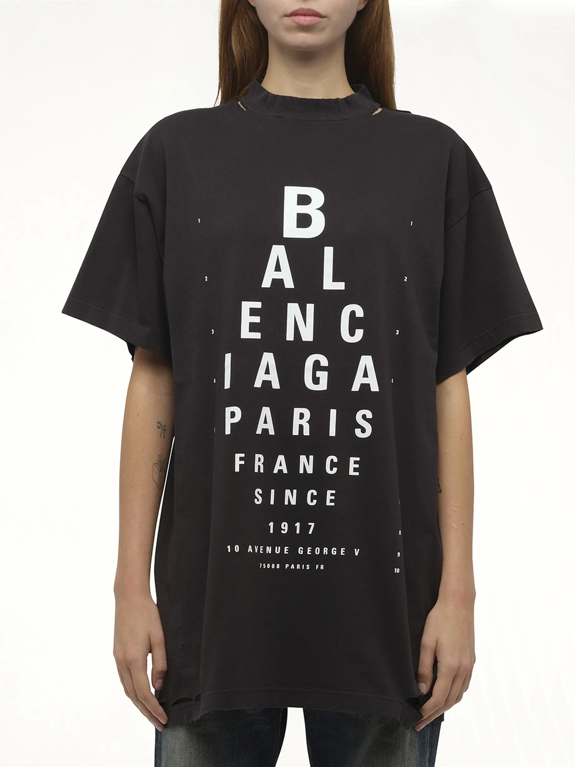 Eye-Test Oversized T-Shirt in Washed Black/White sold by MARAIS