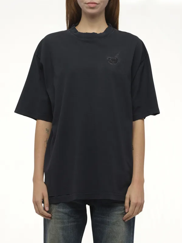 Nail Polish Medium Fit T-Shirt in Faded Washed Black sold by MARAIS