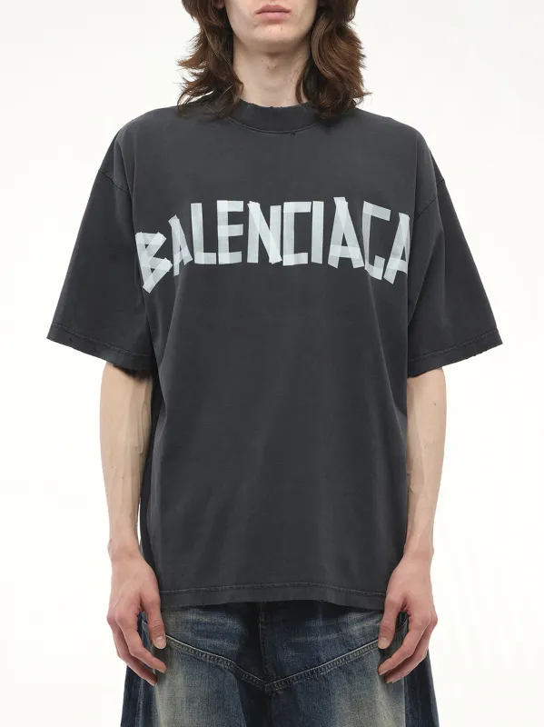Tape Type Medium Fit T-Shirt in Faded Washed Black sold by MARAIS