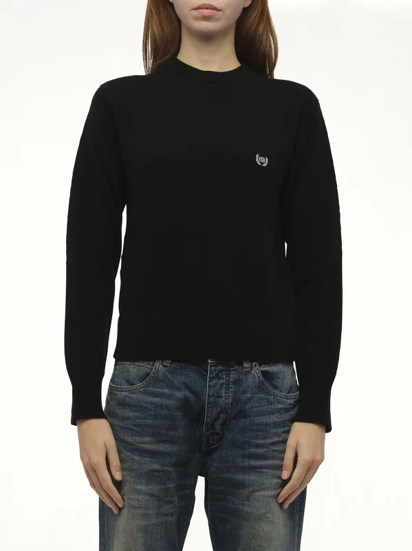 Wool Embroidery Sweater in Black made by Balenciaga