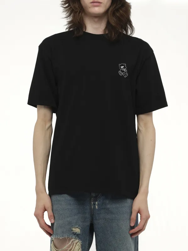 Small Teddy Bear Printed T-Shirt in Black sold by MARAIS