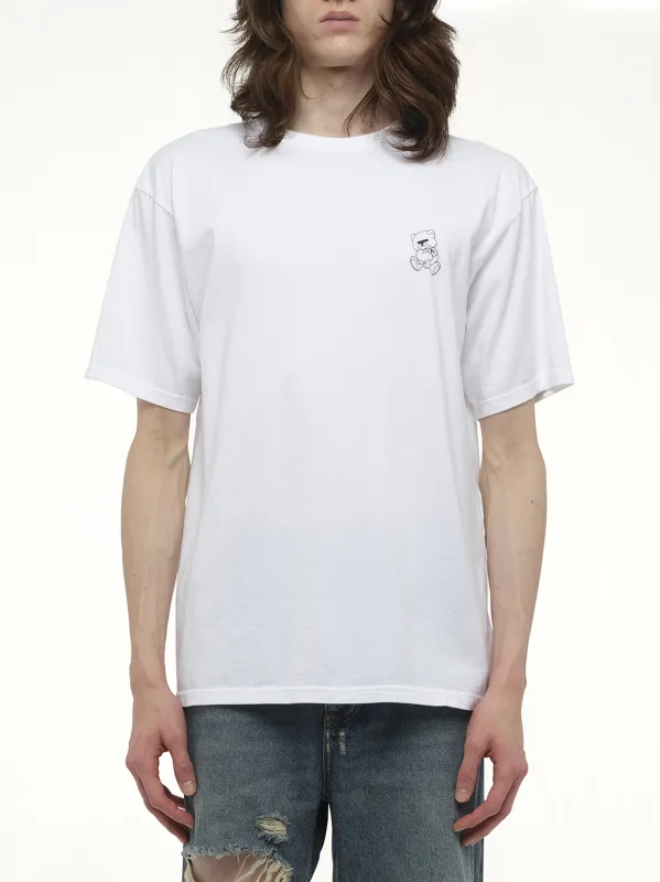 Small Teddy Bear Printed T-Shirt in White sold by MARAIS
