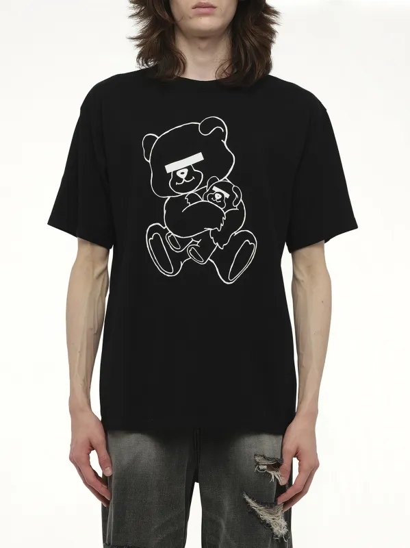 Teddy Bear Printed T-Shirt in Black sold by MARAIS