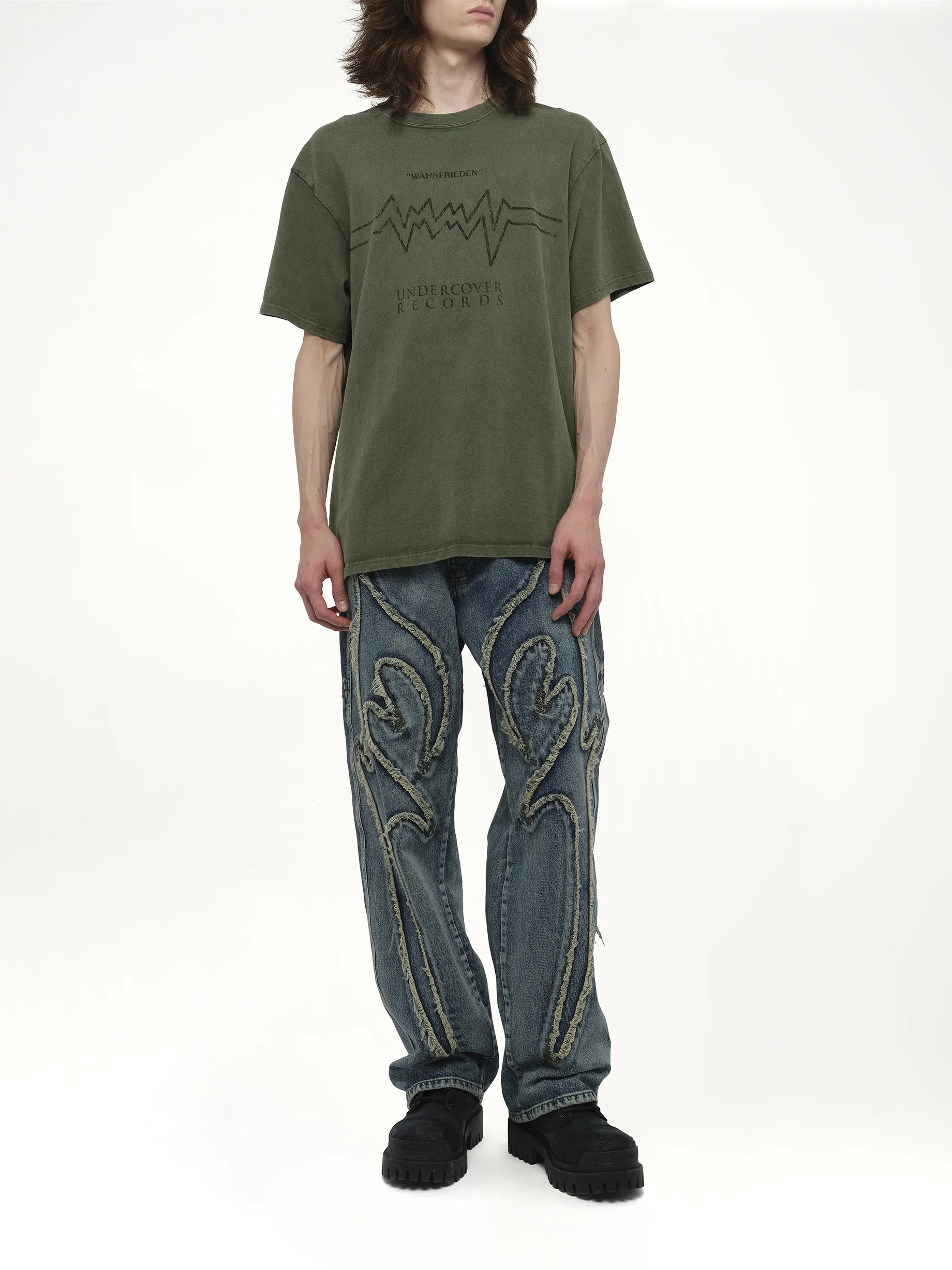 Undercover Records T-Shirt in Khaki sold by MARAIS product image thumbnail 4