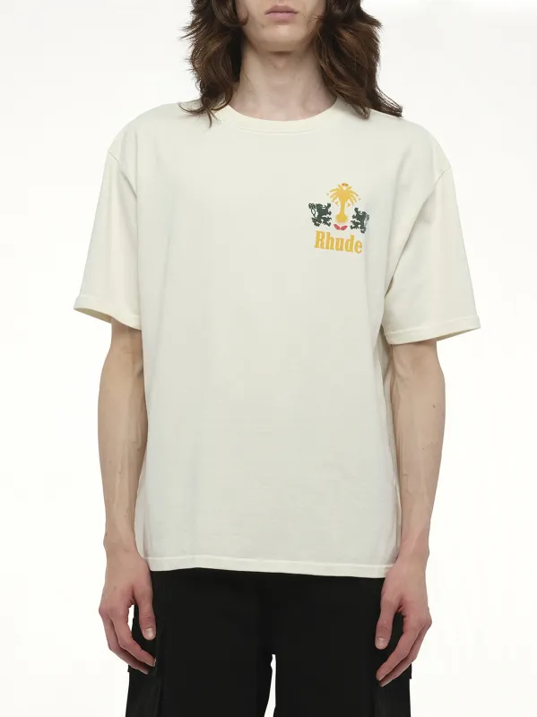 Rhude Tabaco T-Shirt in Vintage White sold by MARAIS
