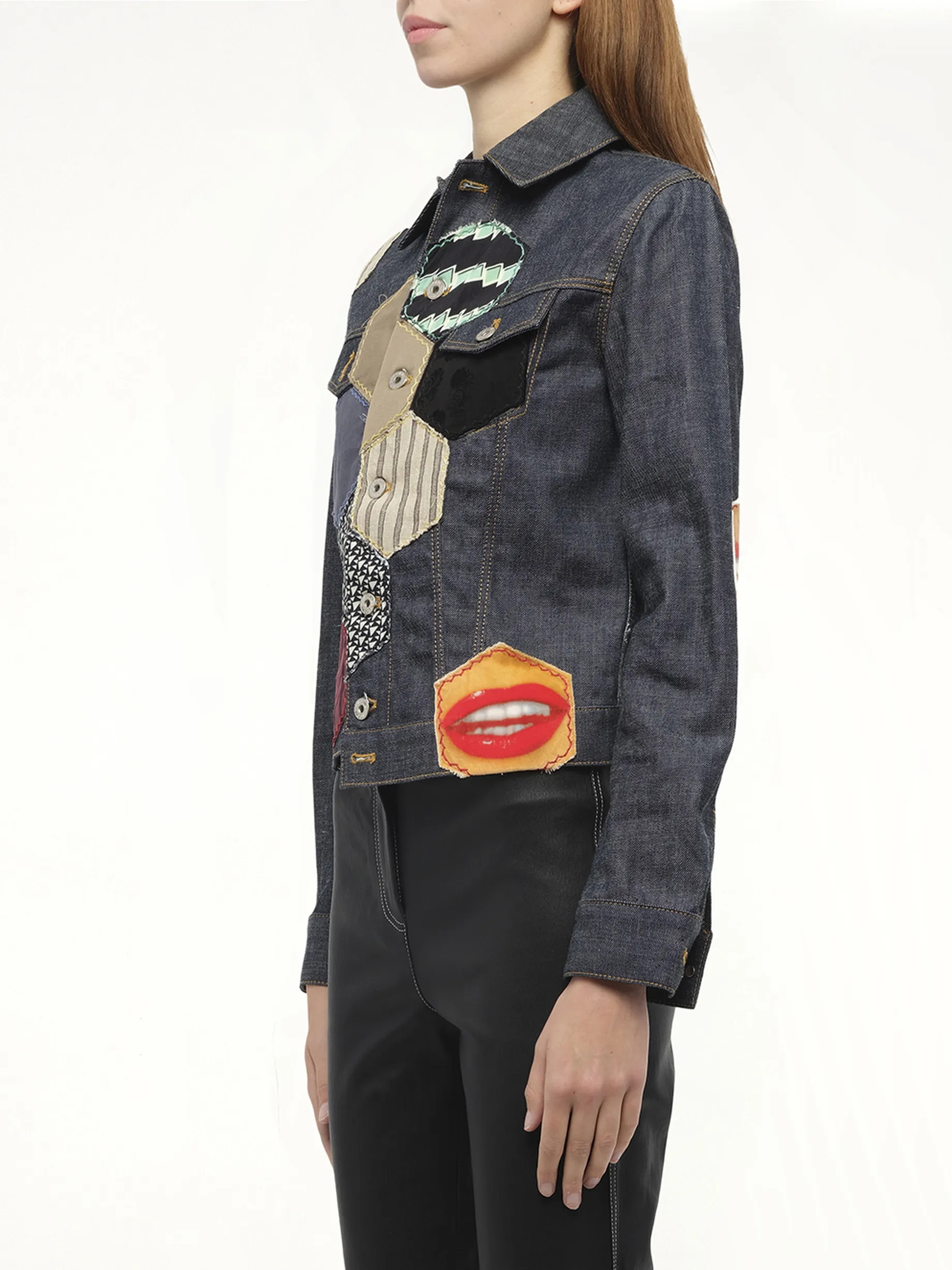 Patch Denim Jacket in Navy sold by MARAIS product image thumbnail 2