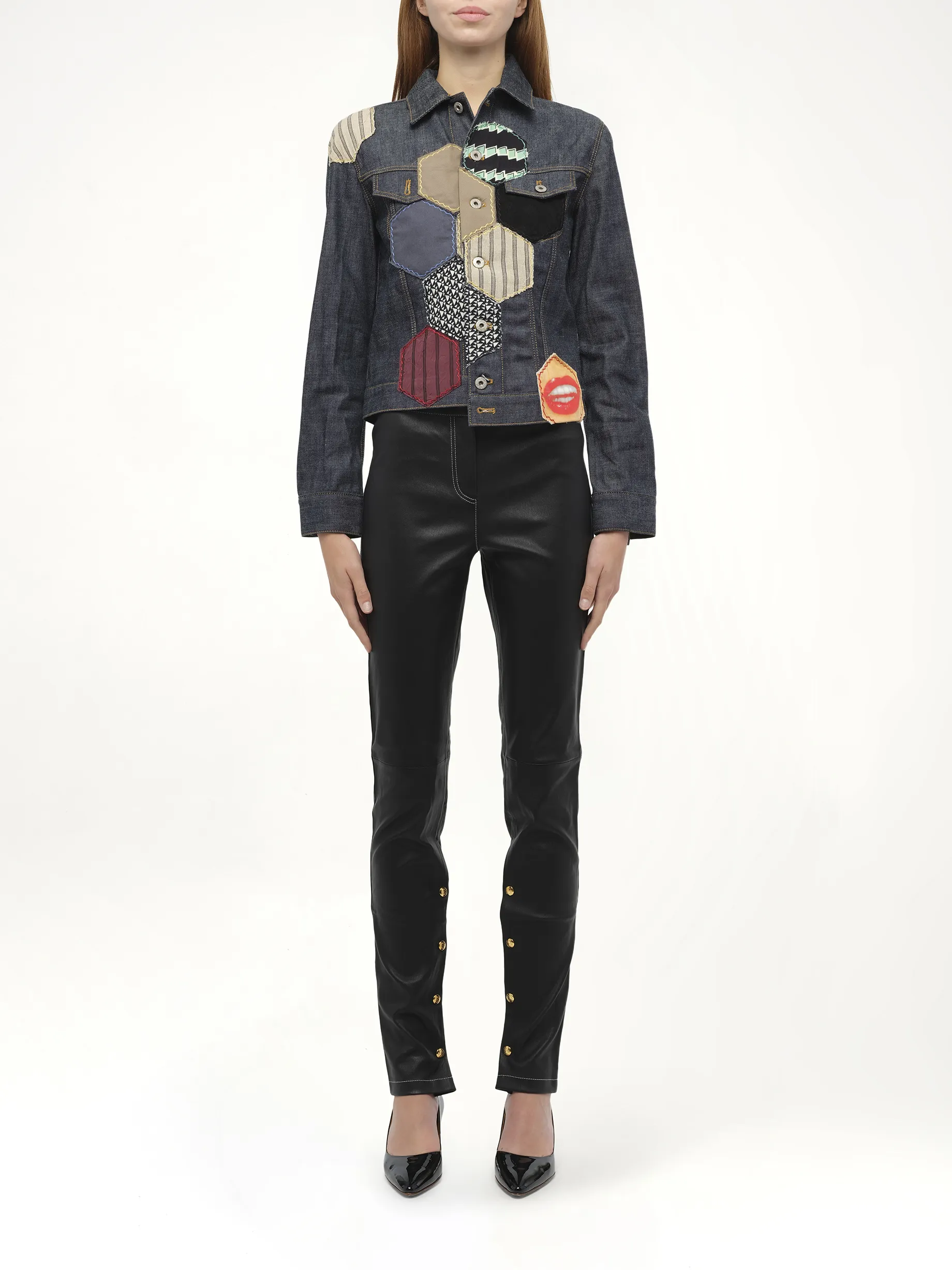 Patch Denim Jacket in Navy sold by MARAIS product image thumbnail 4