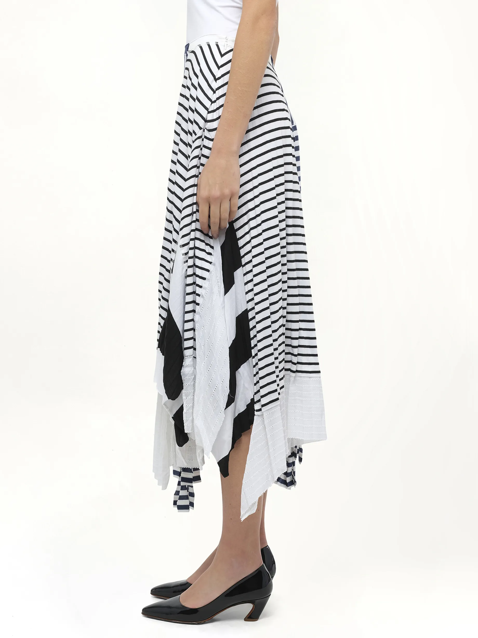 Stripe Jersey Skirt in Navy sold by MARAIS product image thumbnail 5