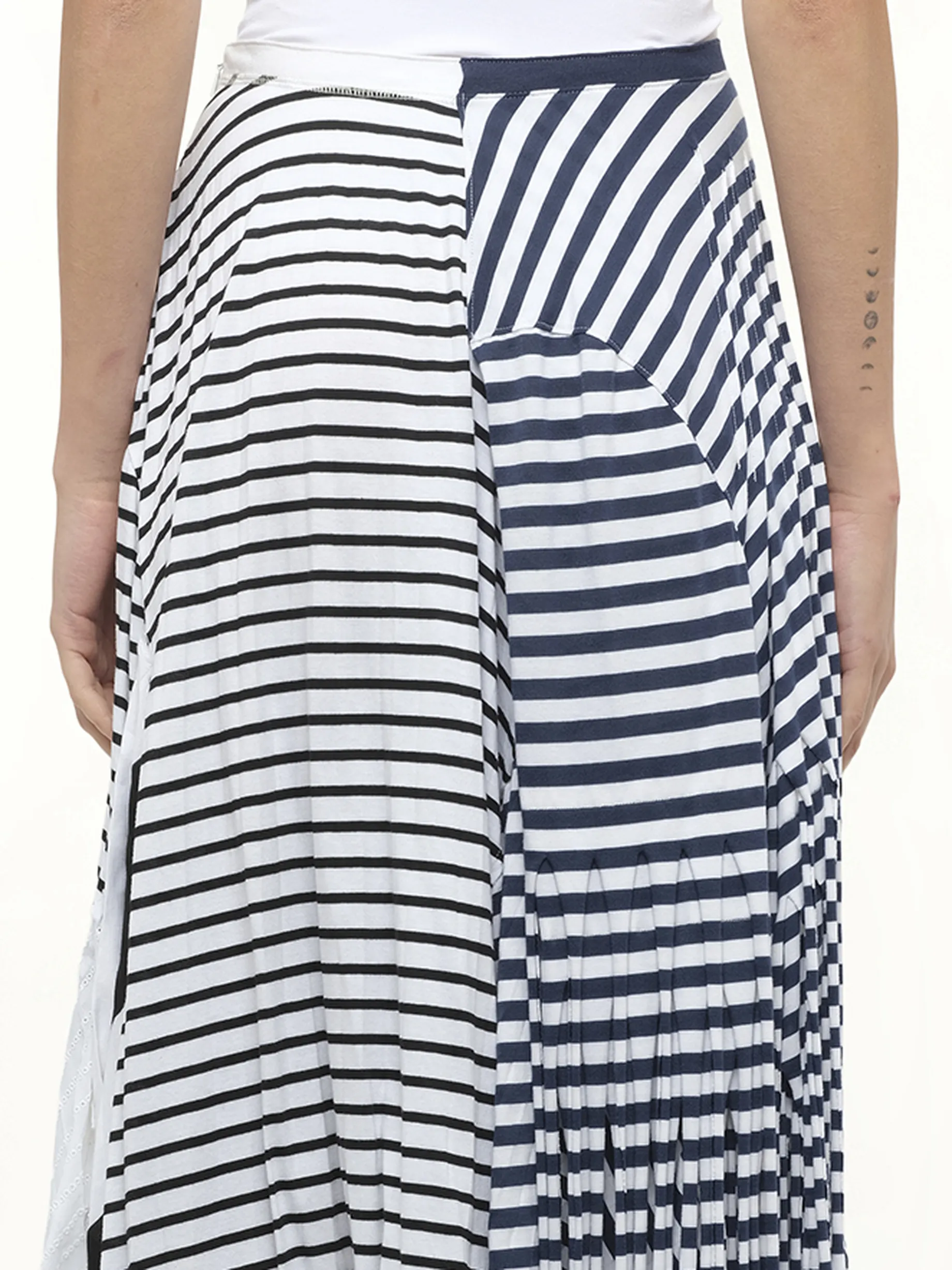 Stripe Jersey Skirt in Navy sold by MARAIS product image thumbnail 3