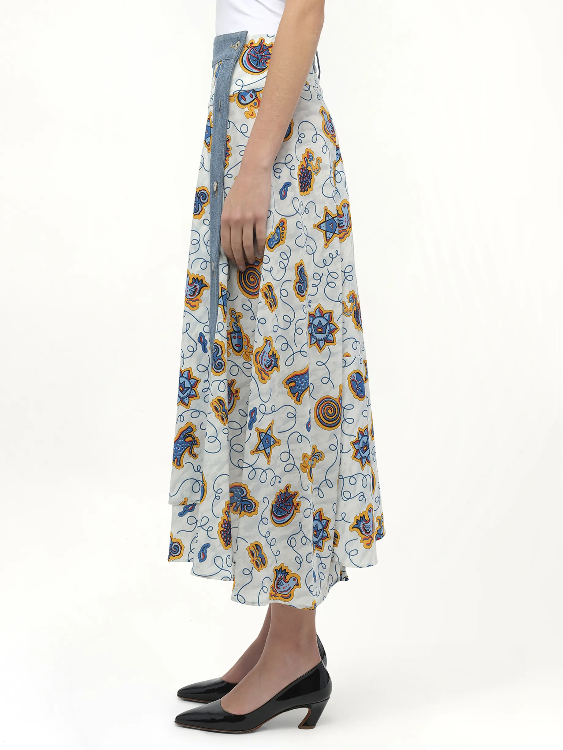 Loewe x Paula Prt Skirt Denim in White sold by MARAIS product image thumbnail 5