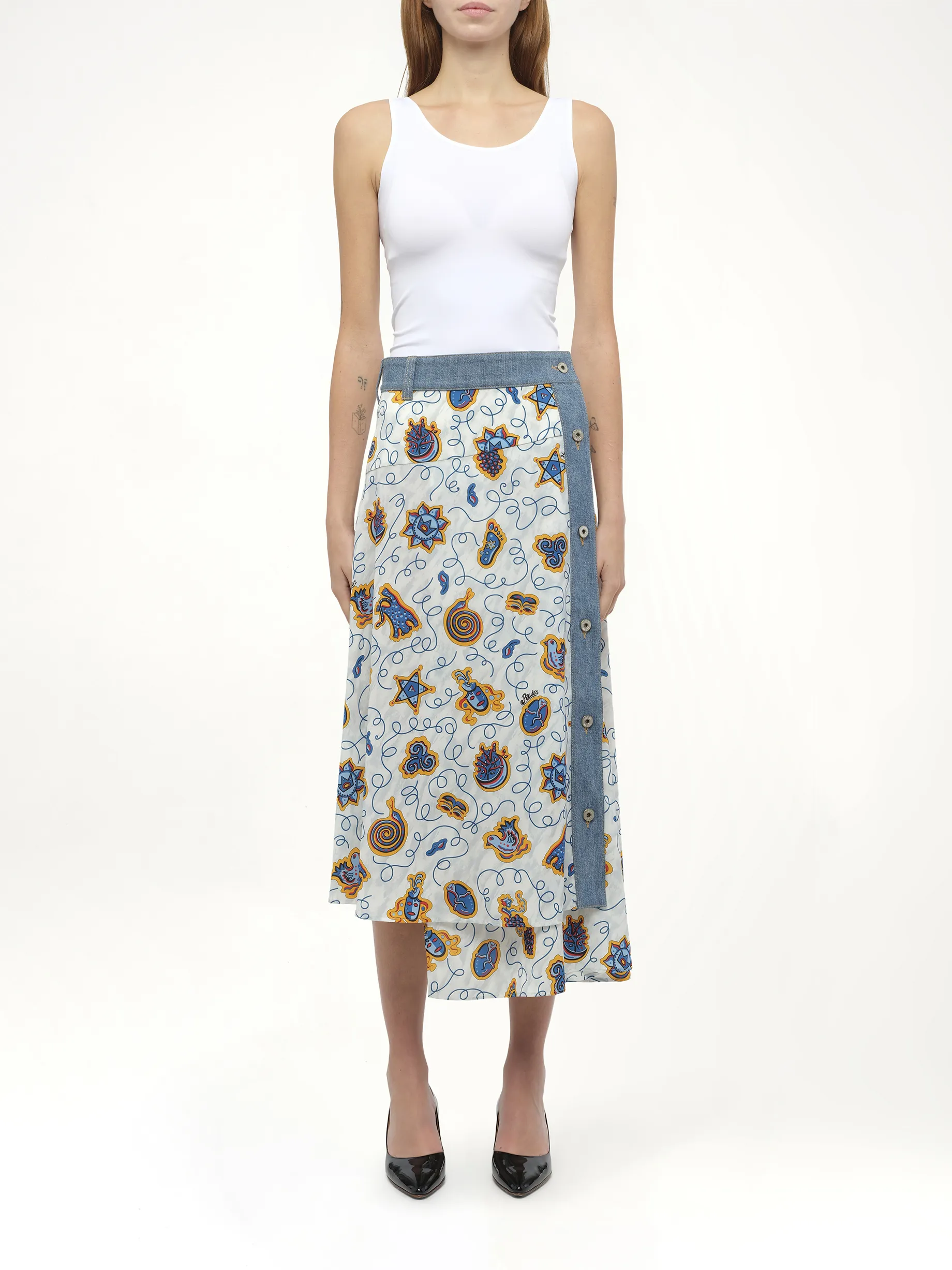 Loewe x Paula Prt Skirt Denim in White sold by MARAIS product image thumbnail 4
