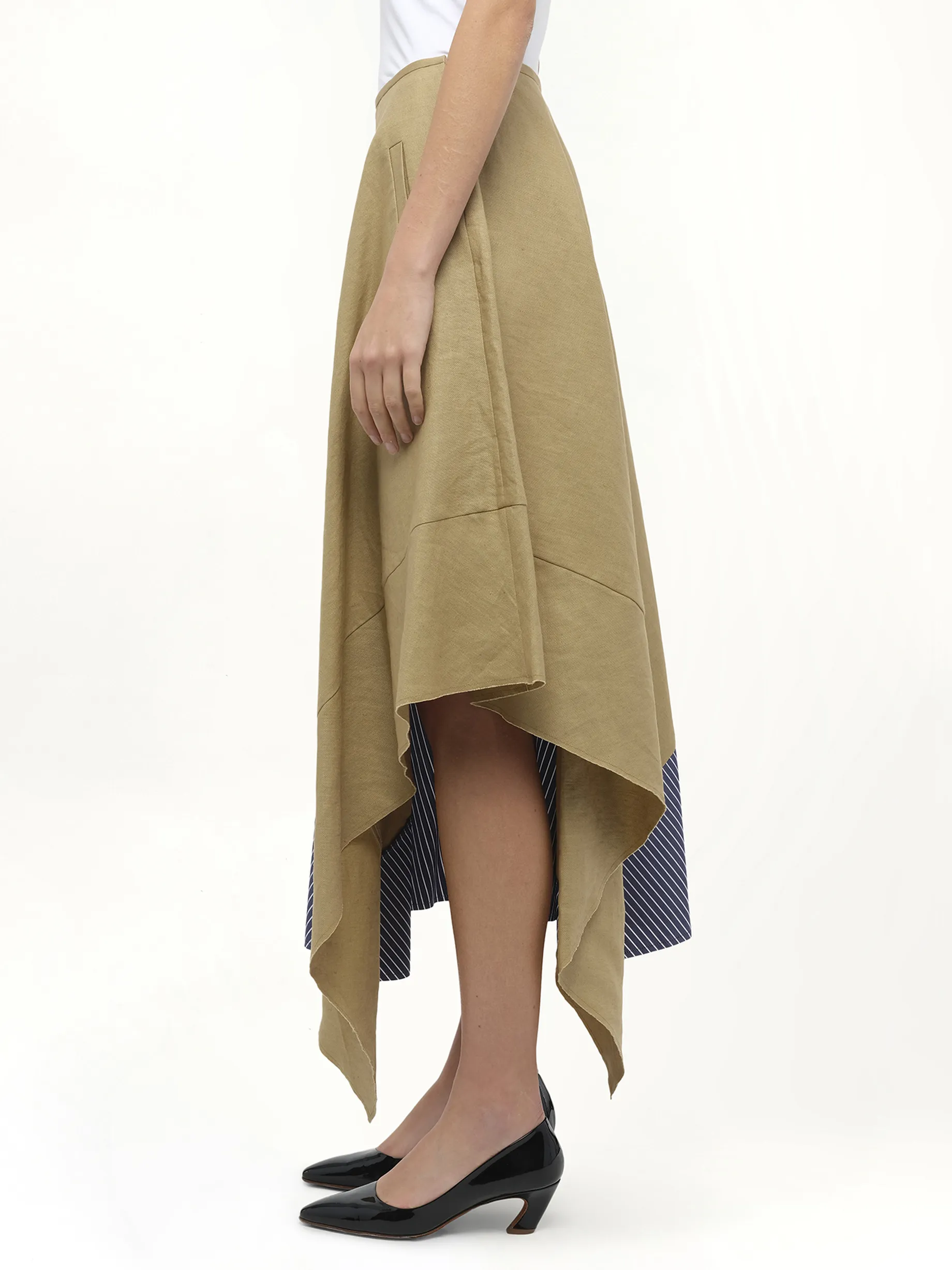 Asym Stripe Skirt in Beige sold by MARAIS product image thumbnail 5