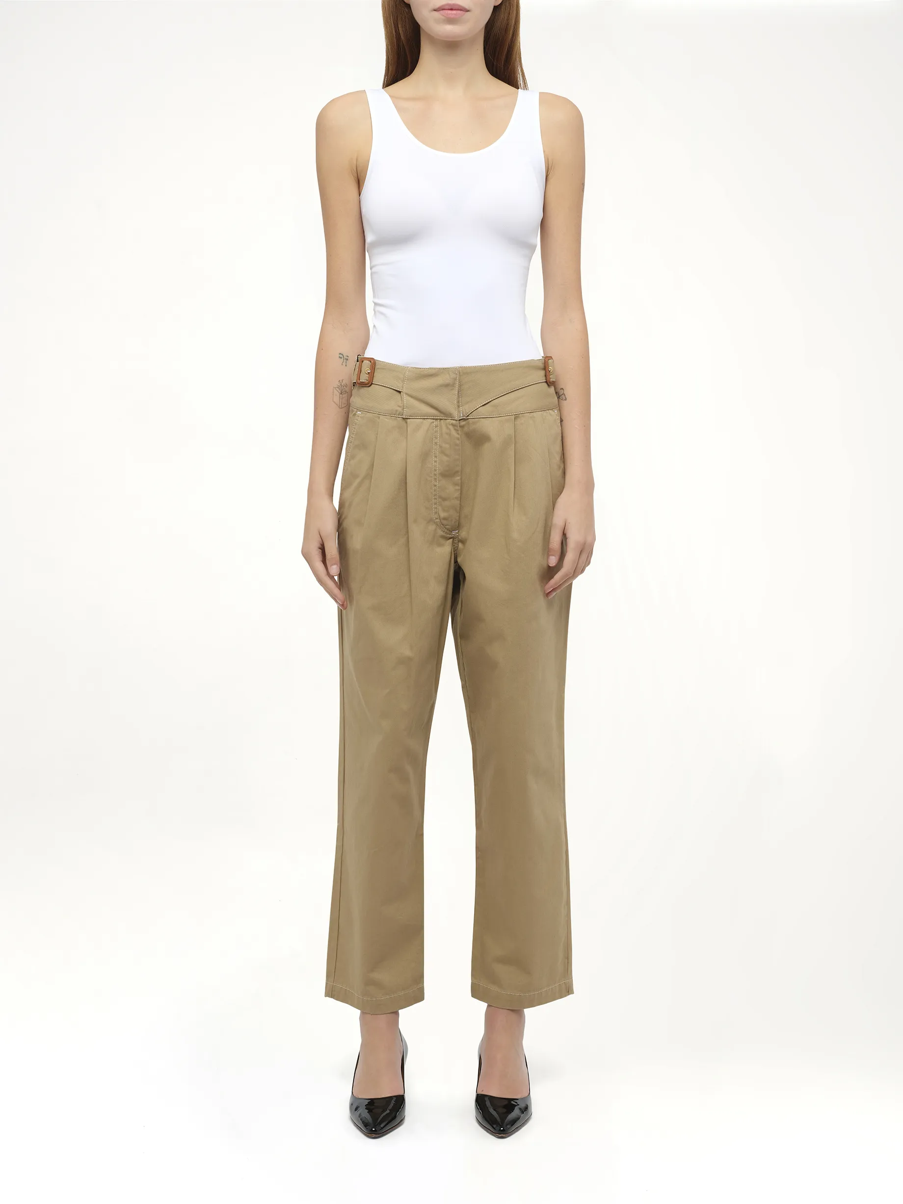 Chino Trousers in Beige sold by MARAIS product image thumbnail 4