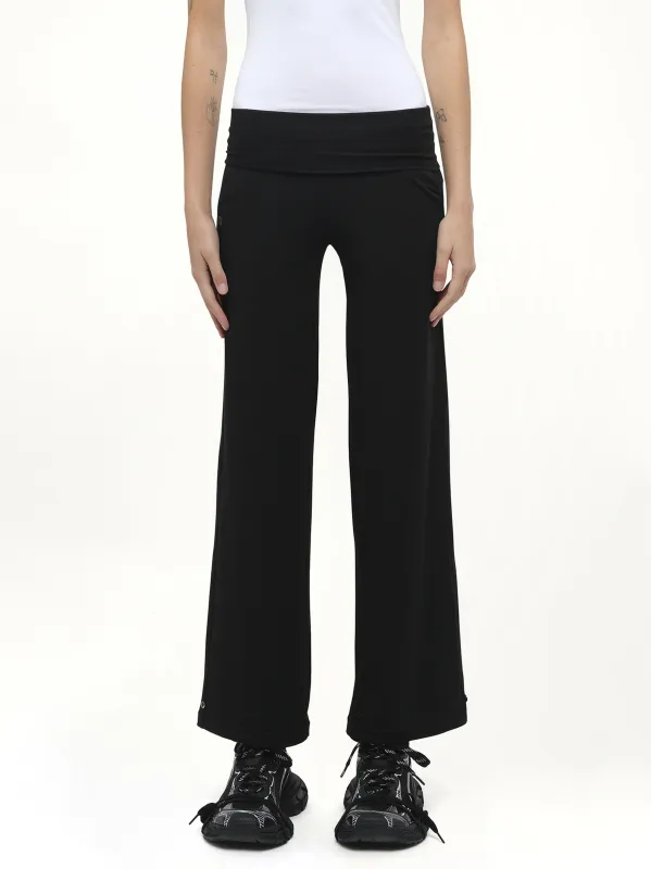 Afternoon Stretch Series - Folded High Waisted Pants in Black sold by MARAIS
