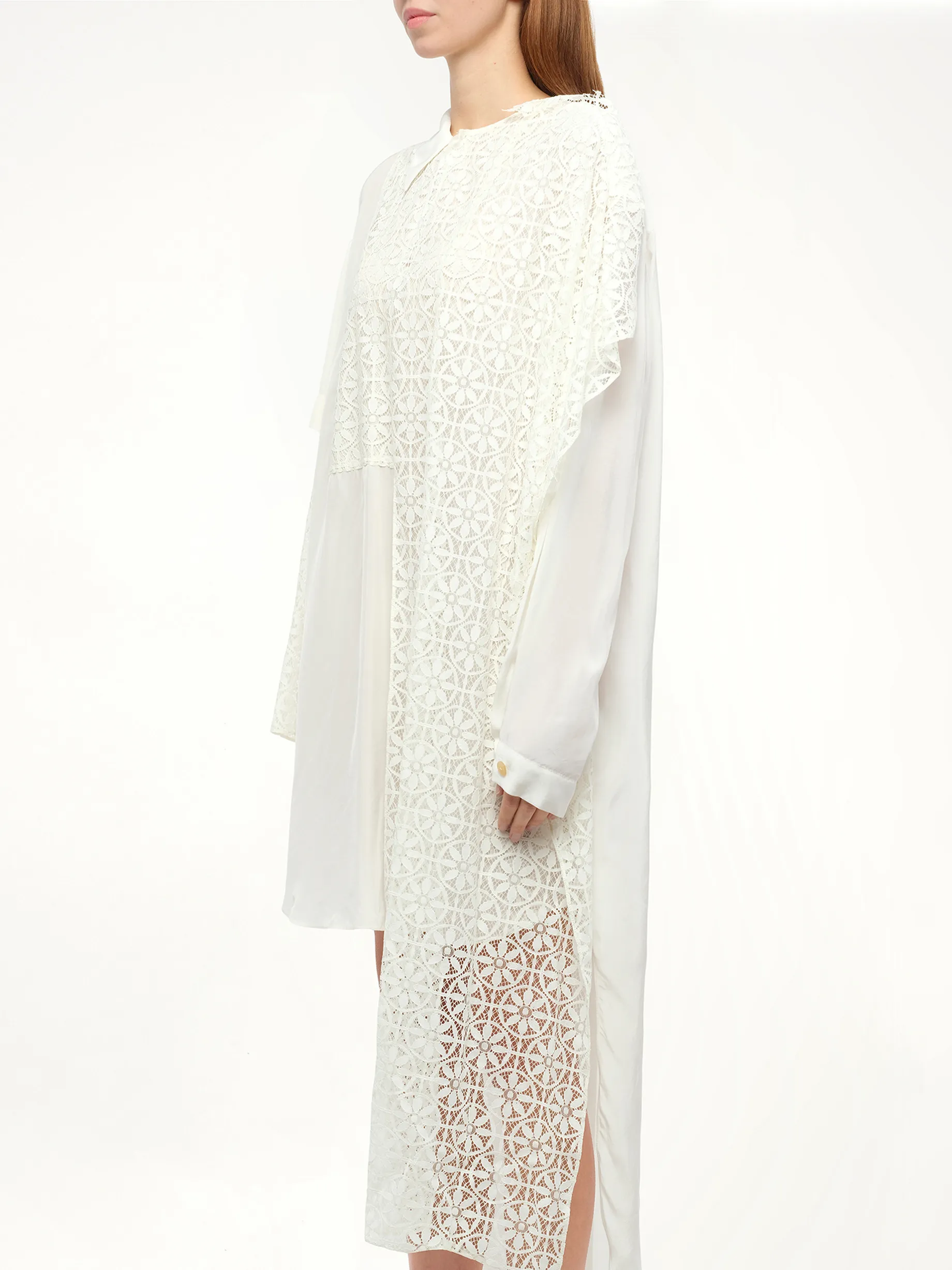 Lace Shirtdress in White sold by MARAIS product image thumbnail 2