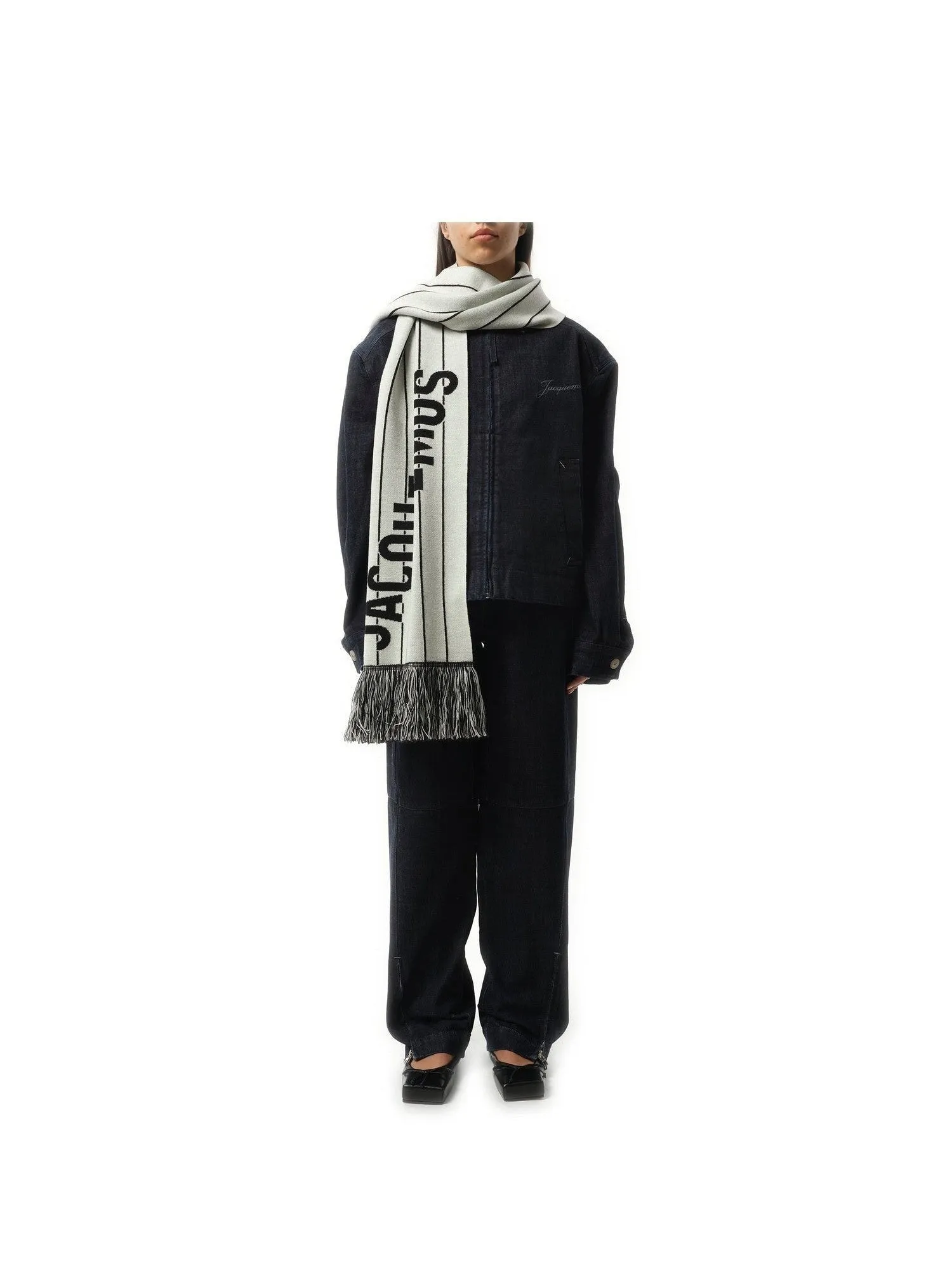 L'Echarpe Liga Scarf in Black/White sold by MARAIS product image thumbnail 3
