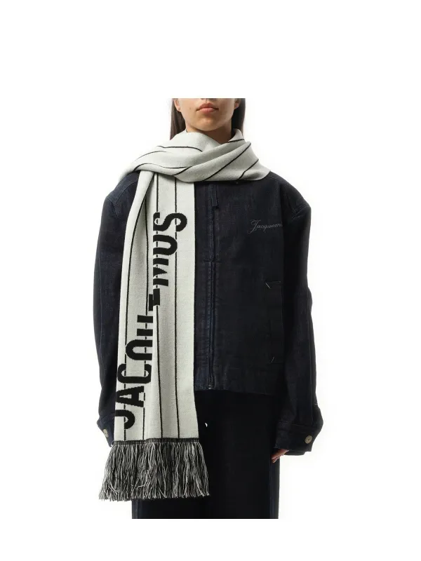 L'Echarpe Liga Scarf in Black/White sold by MARAIS