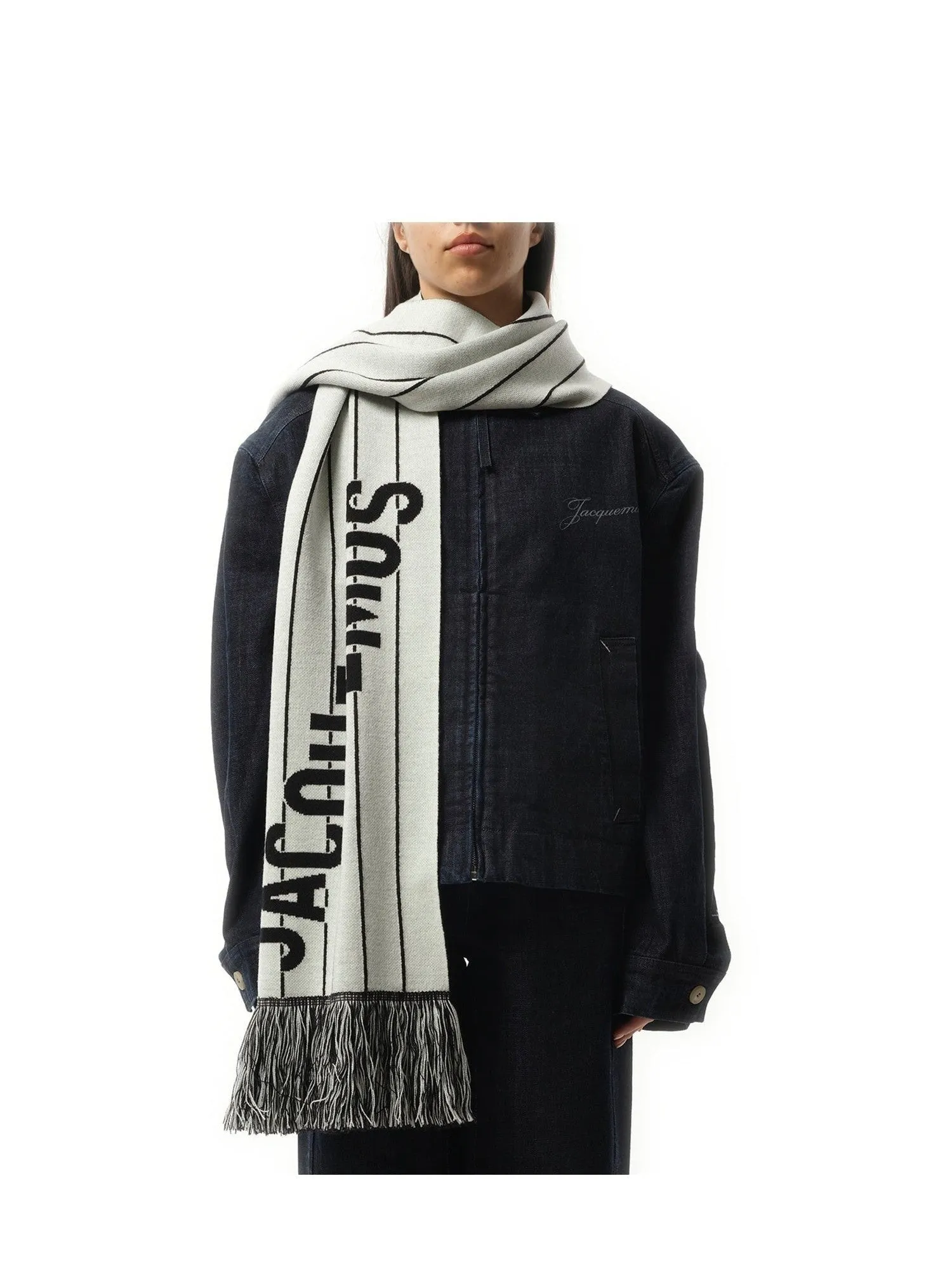 L'Echarpe Liga Scarf in Black/White sold by MARAIS