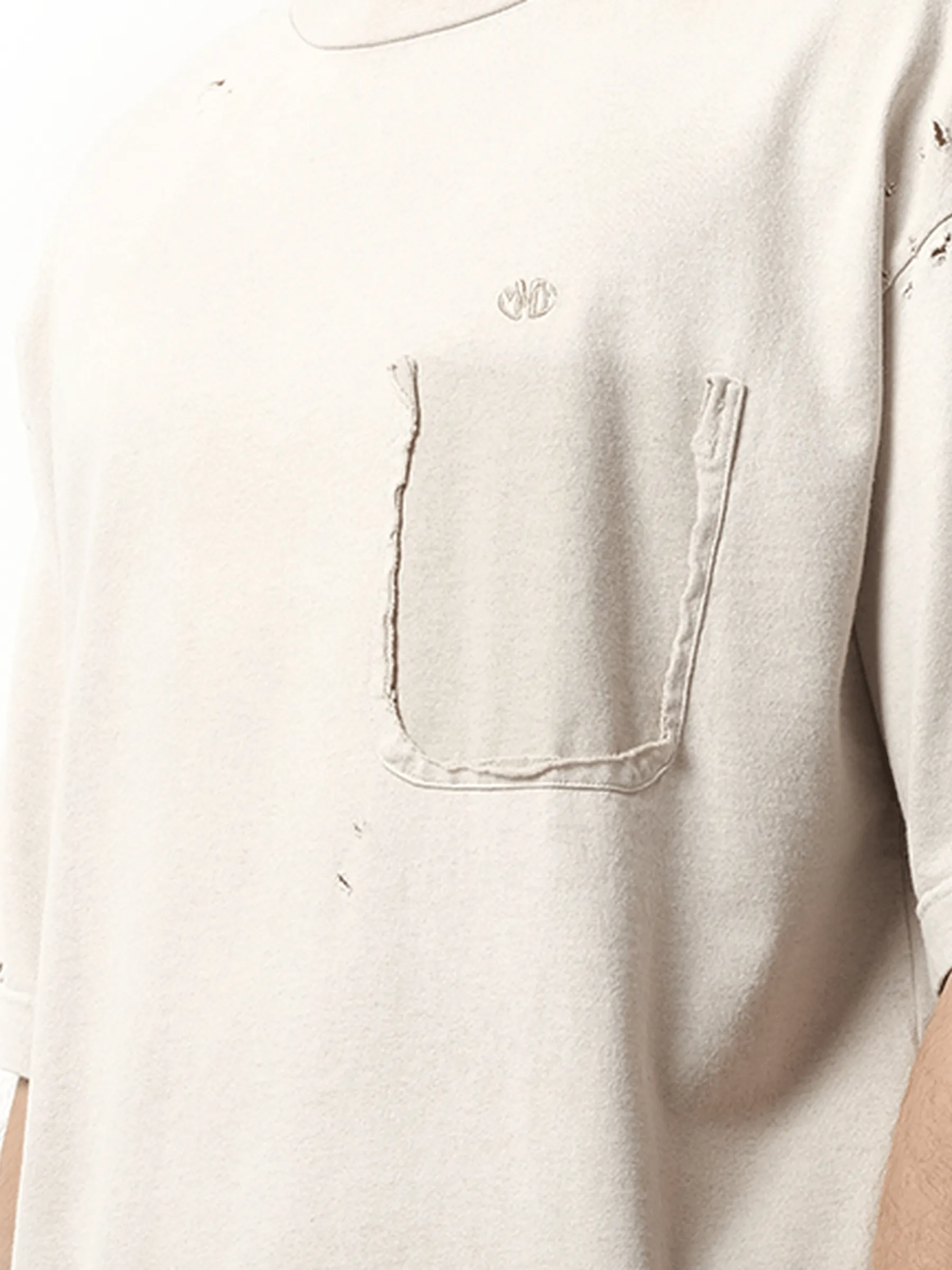 Sun Fade Distressed T-Shirt in Beige sold by MARAIS product image thumbnail 3