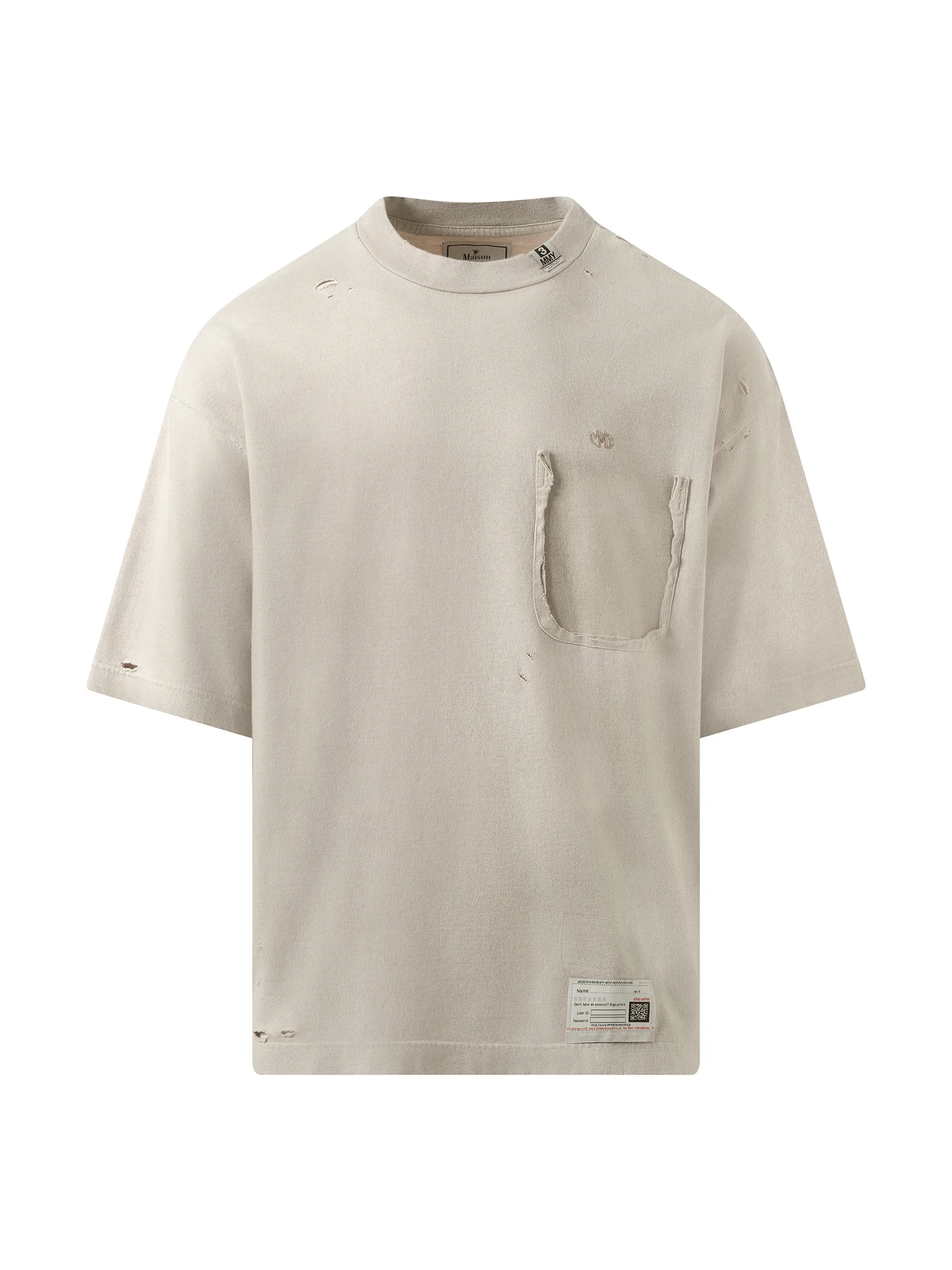 Sun Fade Distressed T-Shirt in Beige sold by MARAIS product image thumbnail 2