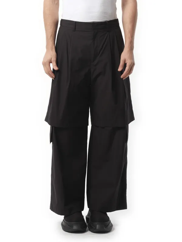 Cotton Detachable Pants in Black sold by MARAIS