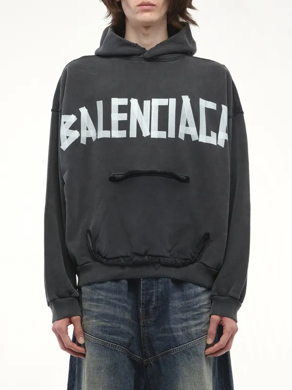Optical black washed oversized hoodie | Parallel