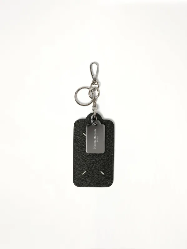 Big Double Tag Keyring And Card Holder in Black sold by MARAIS