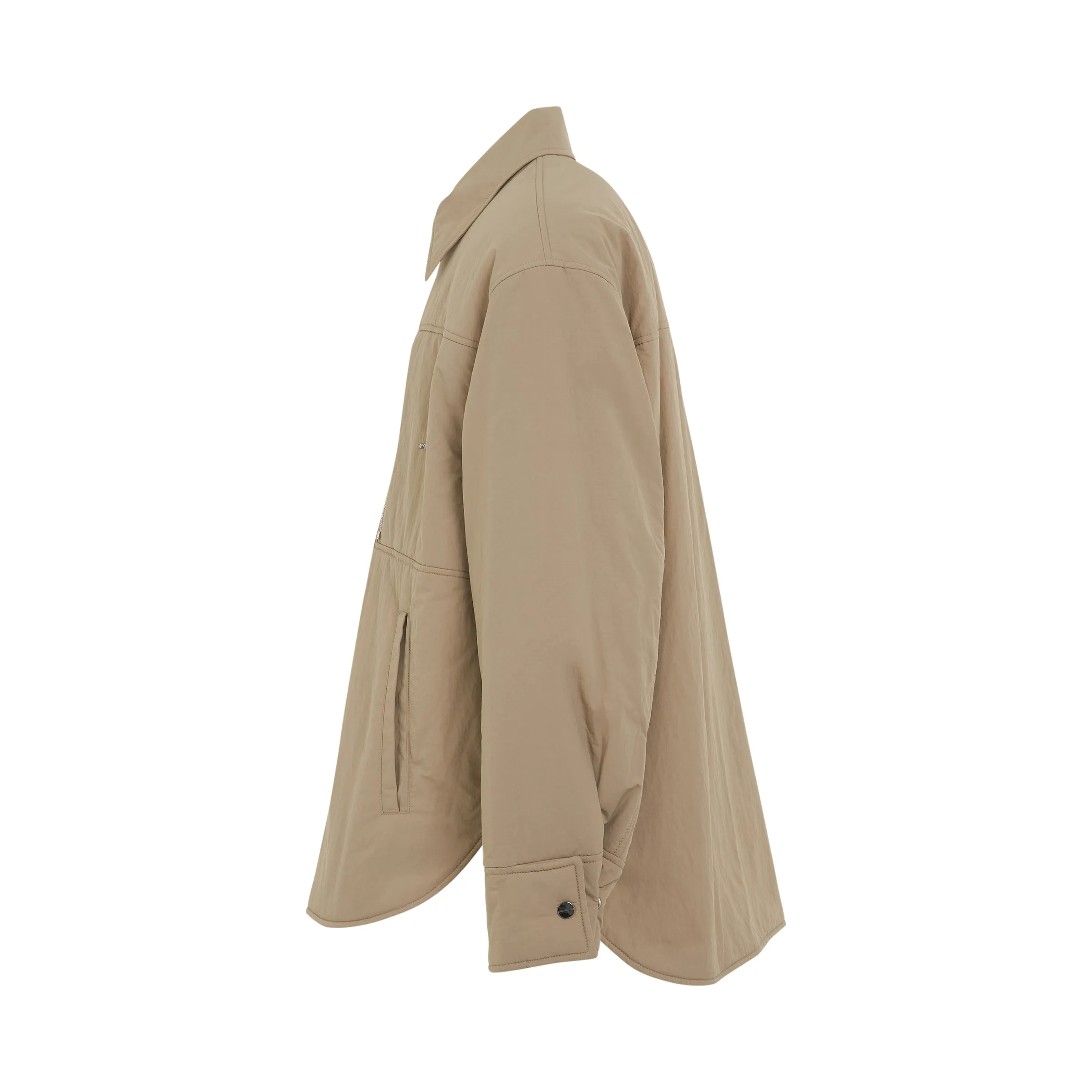 Nylon Leather Patch Jacket in Beige sold by MARAIS product image thumbnail 3