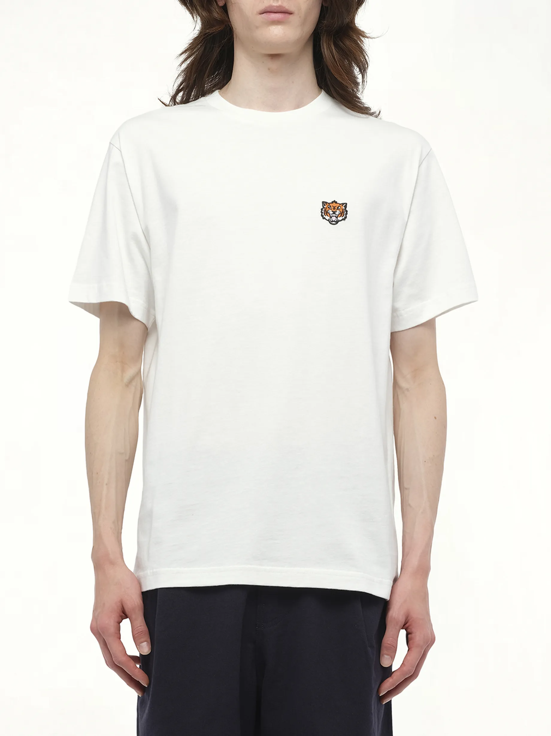 Gots Kenzo Happy Tiger Embroidered Classic T-Shirt in Off White sold by MARAIS