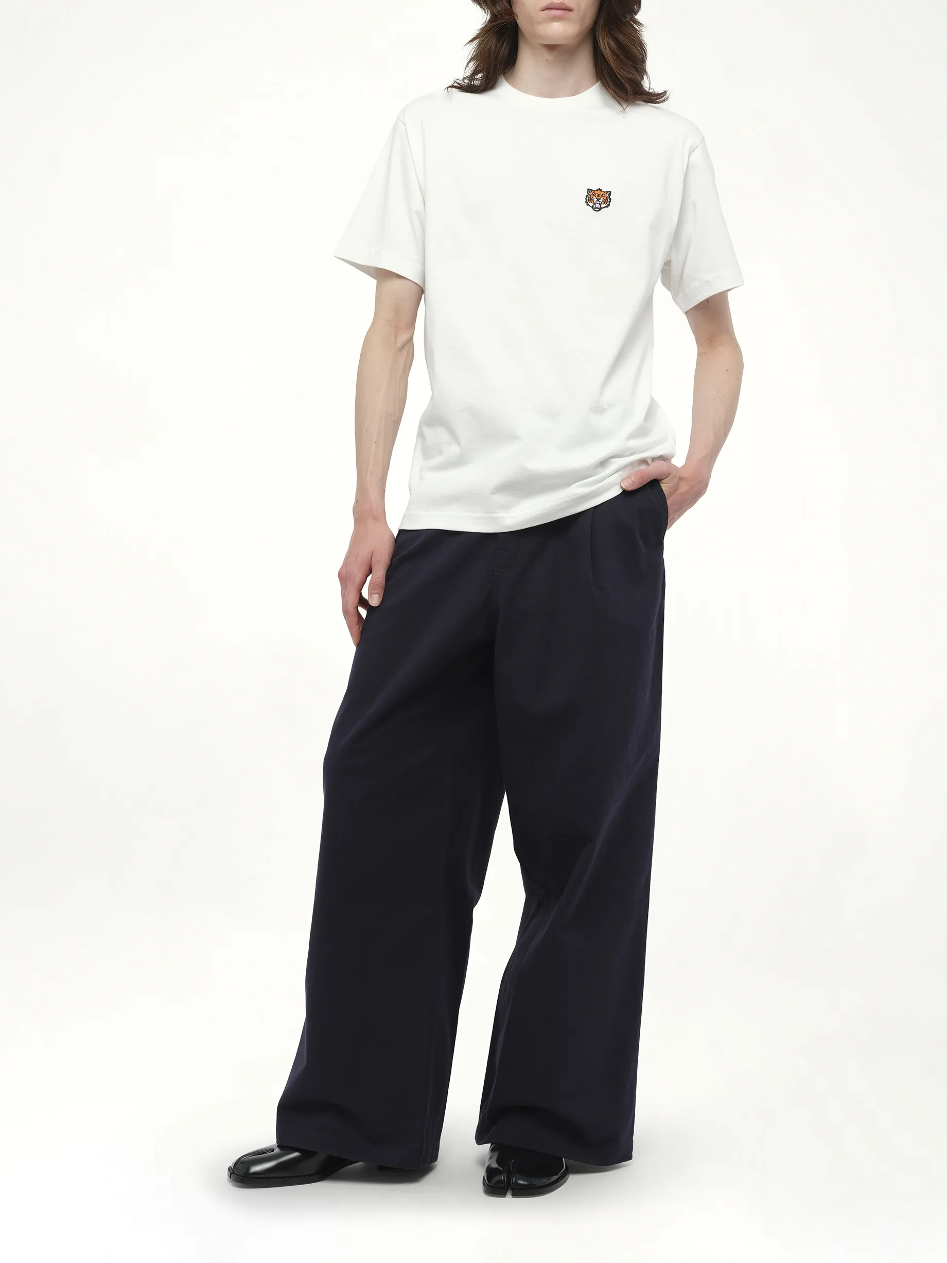 Gots Kenzo Happy Tiger Embroidered Classic T-Shirt in Off White sold by MARAIS product image thumbnail 4