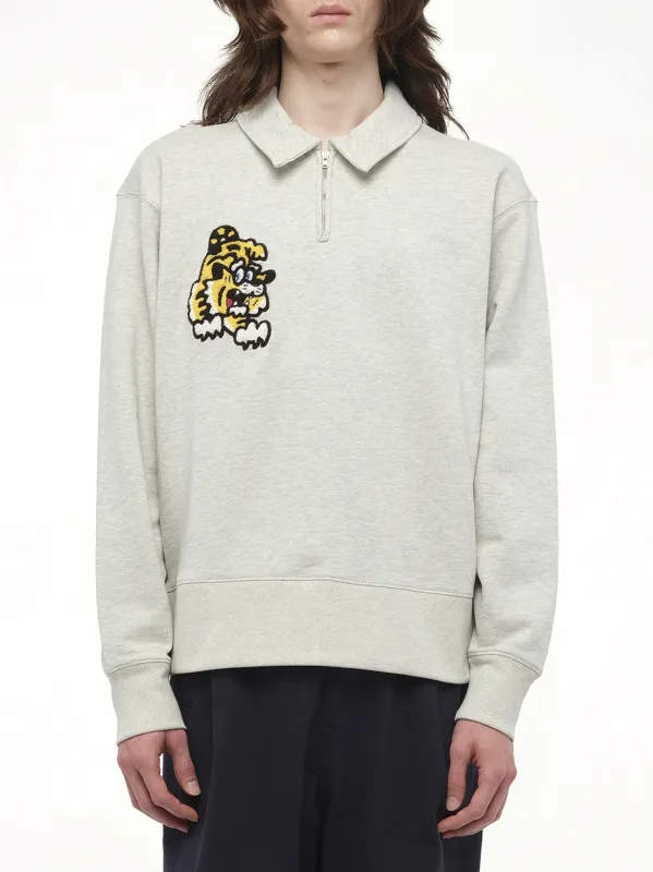 Gots Verdy Collection Half Zip Sweatshirt in Pale Grey made by Kenzo