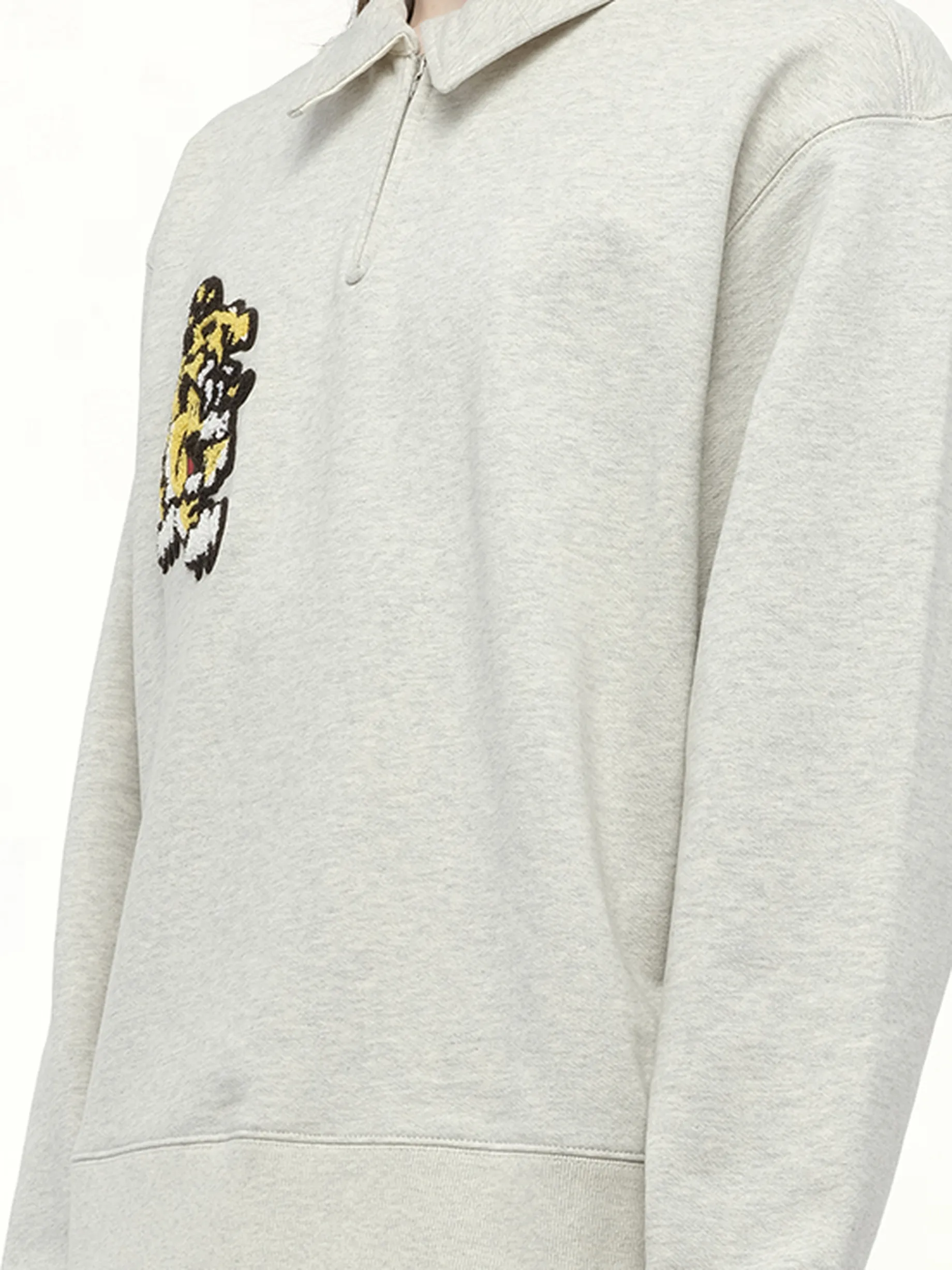 Gots Verdy Collection Half Zip Sweatshirt in Pale Grey sold by MARAIS product image thumbnail 3