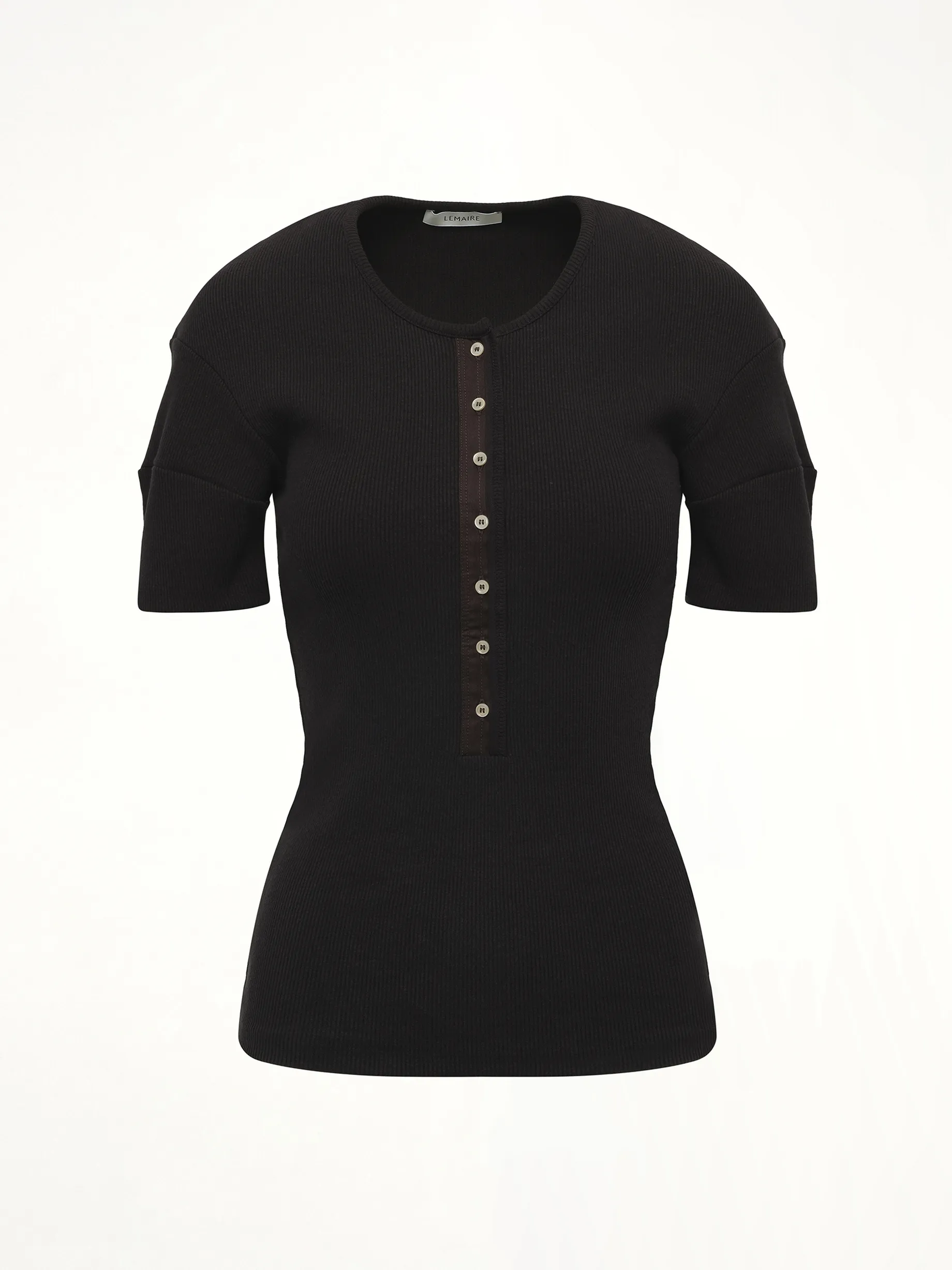 Fitted Henley in Jet Black sold by MARAIS product image thumbnail 2