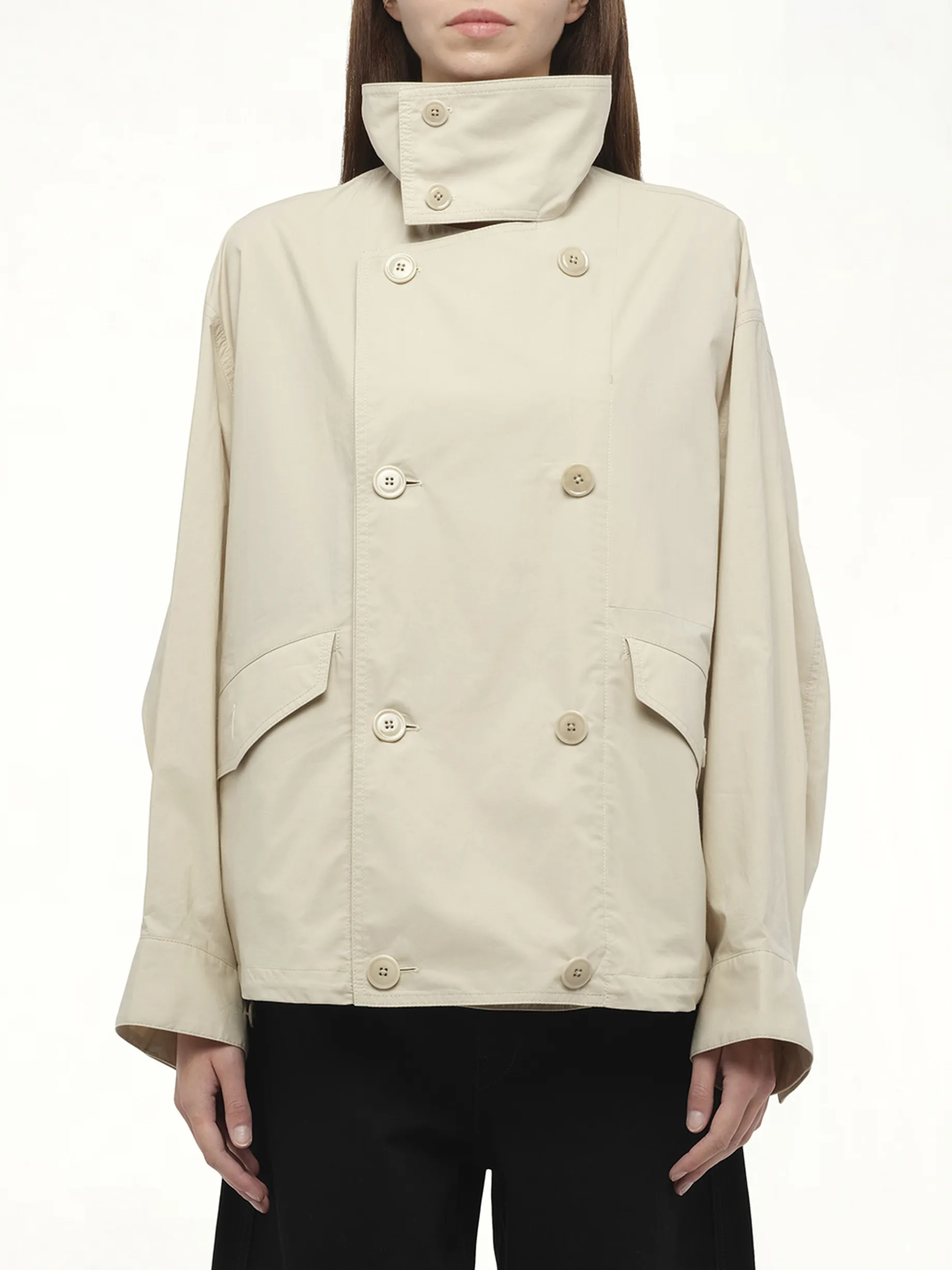 Double Flap Light Blouson in Stone Beige sold by MARAIS