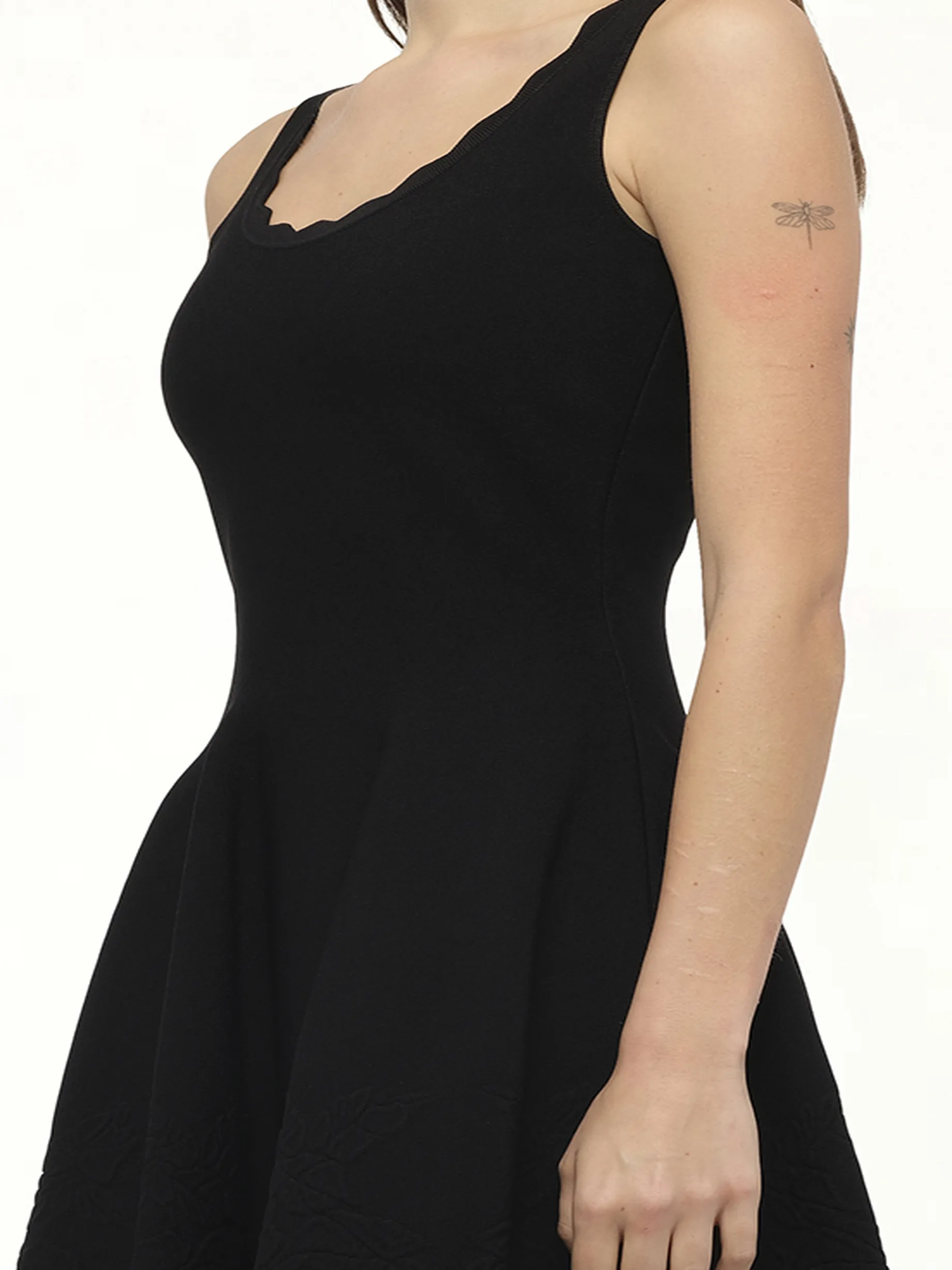 Emb Rose Mini Dress in Black sold by MARAIS product image thumbnail 3