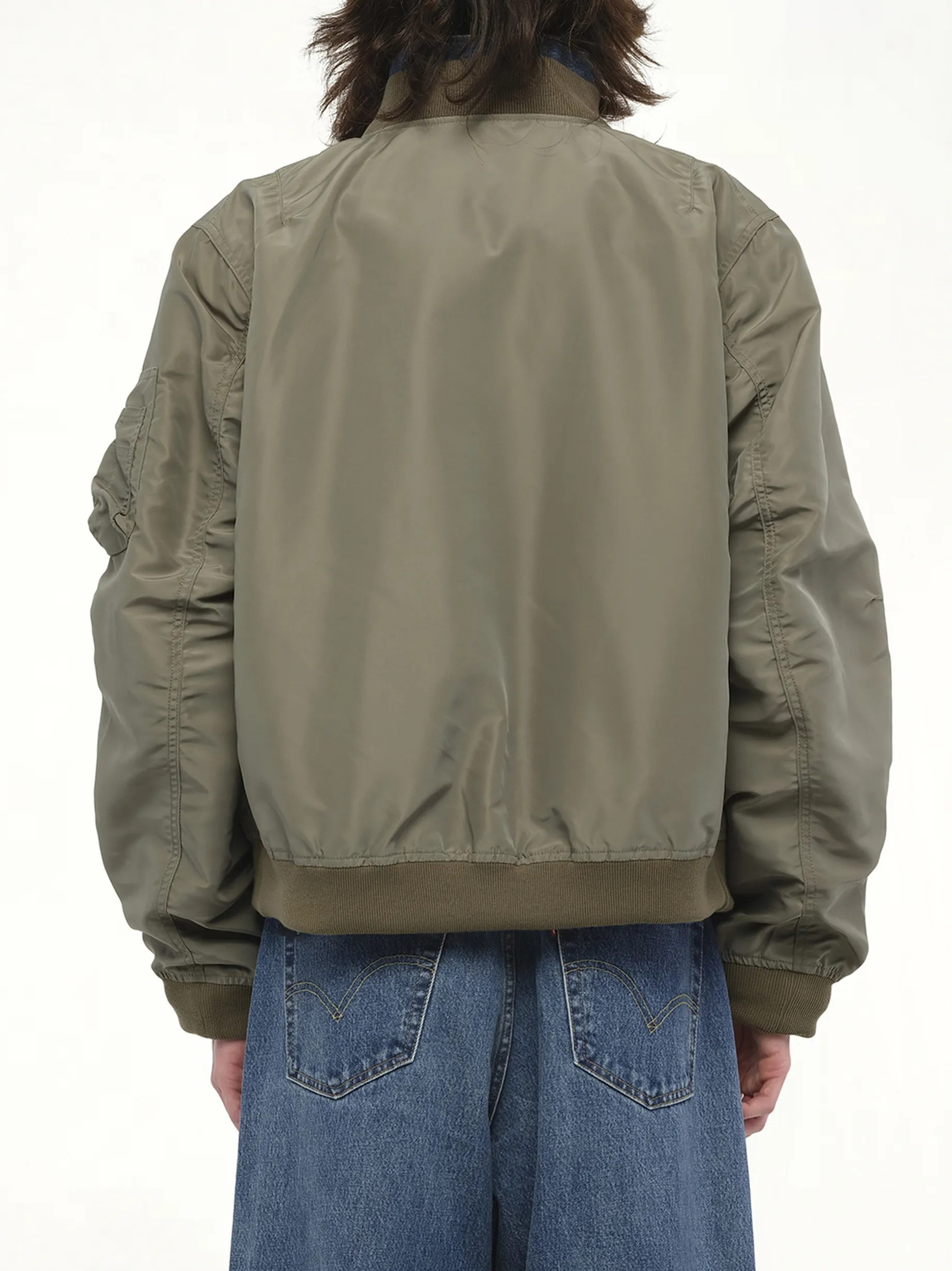 Levi's Denim x Nylon Twill Reversible Blouson in Blue/Khaki sold by MARAIS product image thumbnail 5