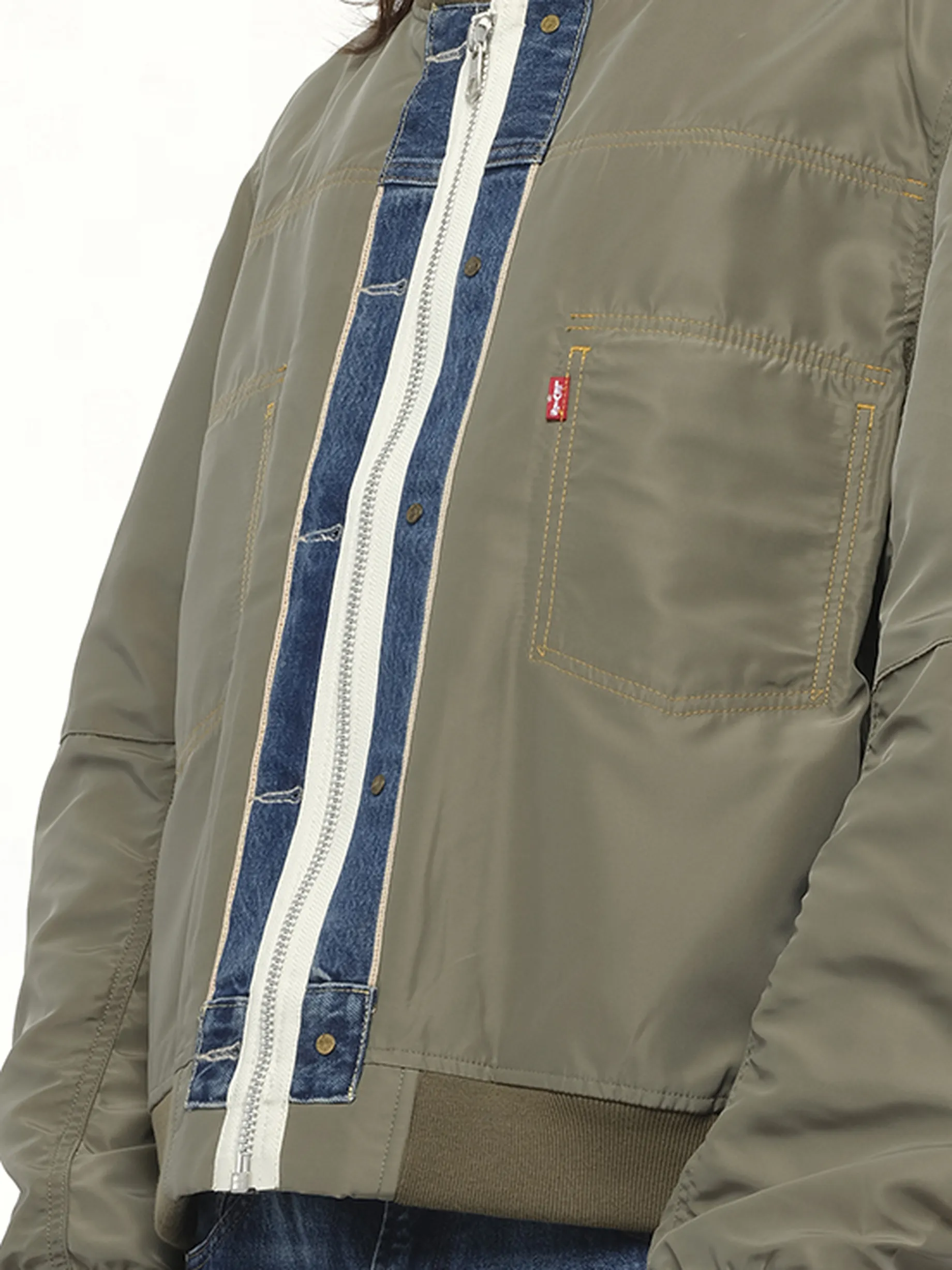 Levi's Denim x Nylon Twill Reversible Blouson in Blue/Khaki sold by MARAIS product image thumbnail 3