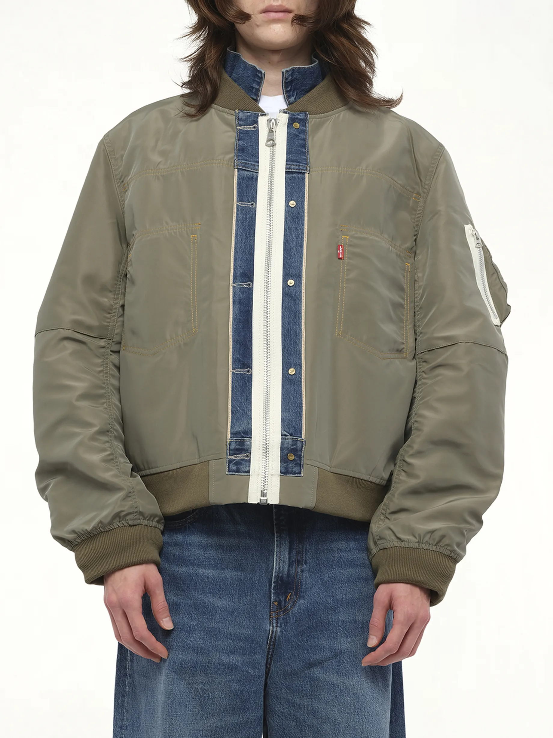 Levi's Denim x Nylon Twill Reversible Blouson in Blue/Khaki sold by MARAIS
