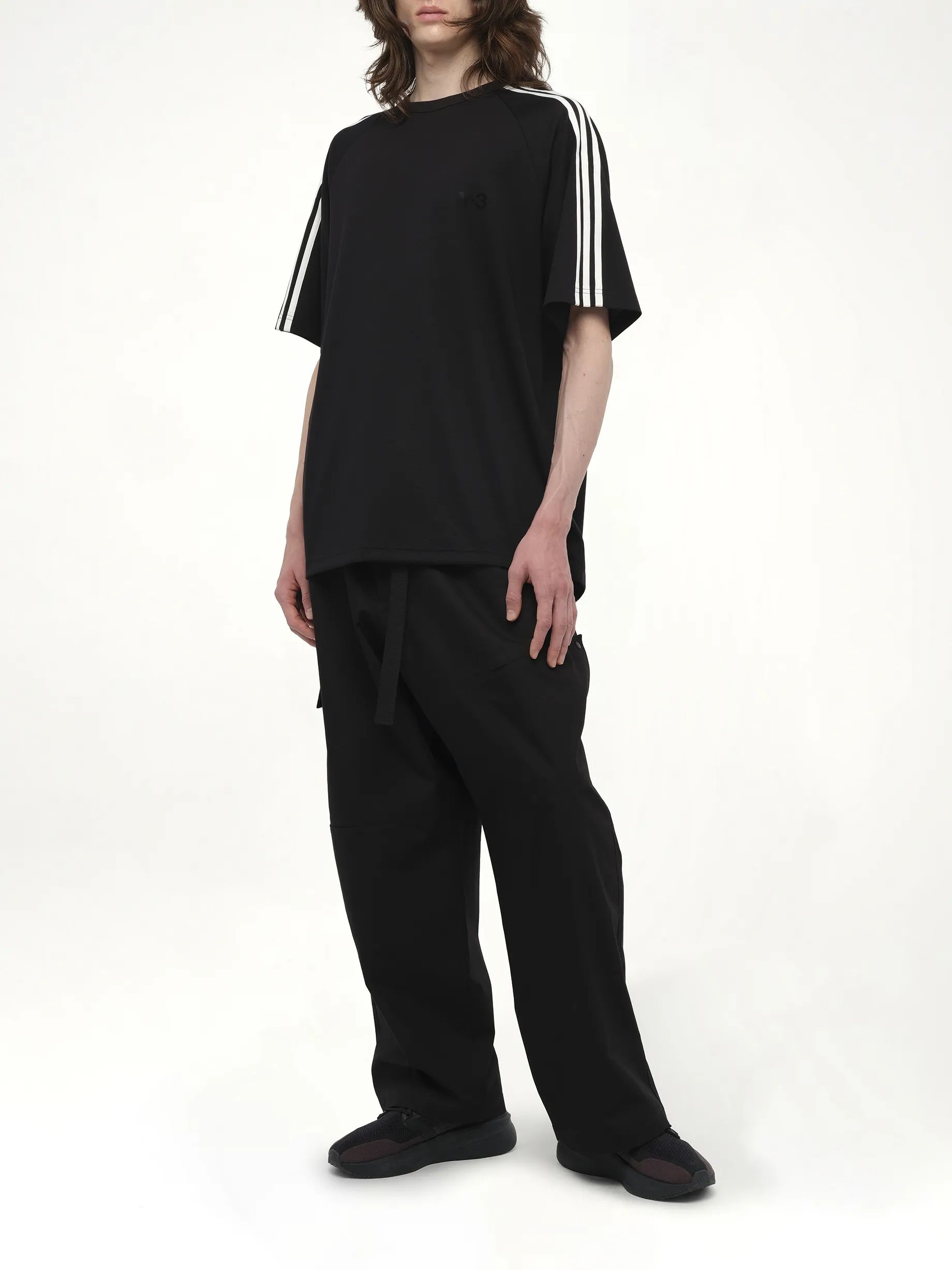 Short Sleeve T-Shirt 3-Stripes in Black sold by MARAIS product image thumbnail 4