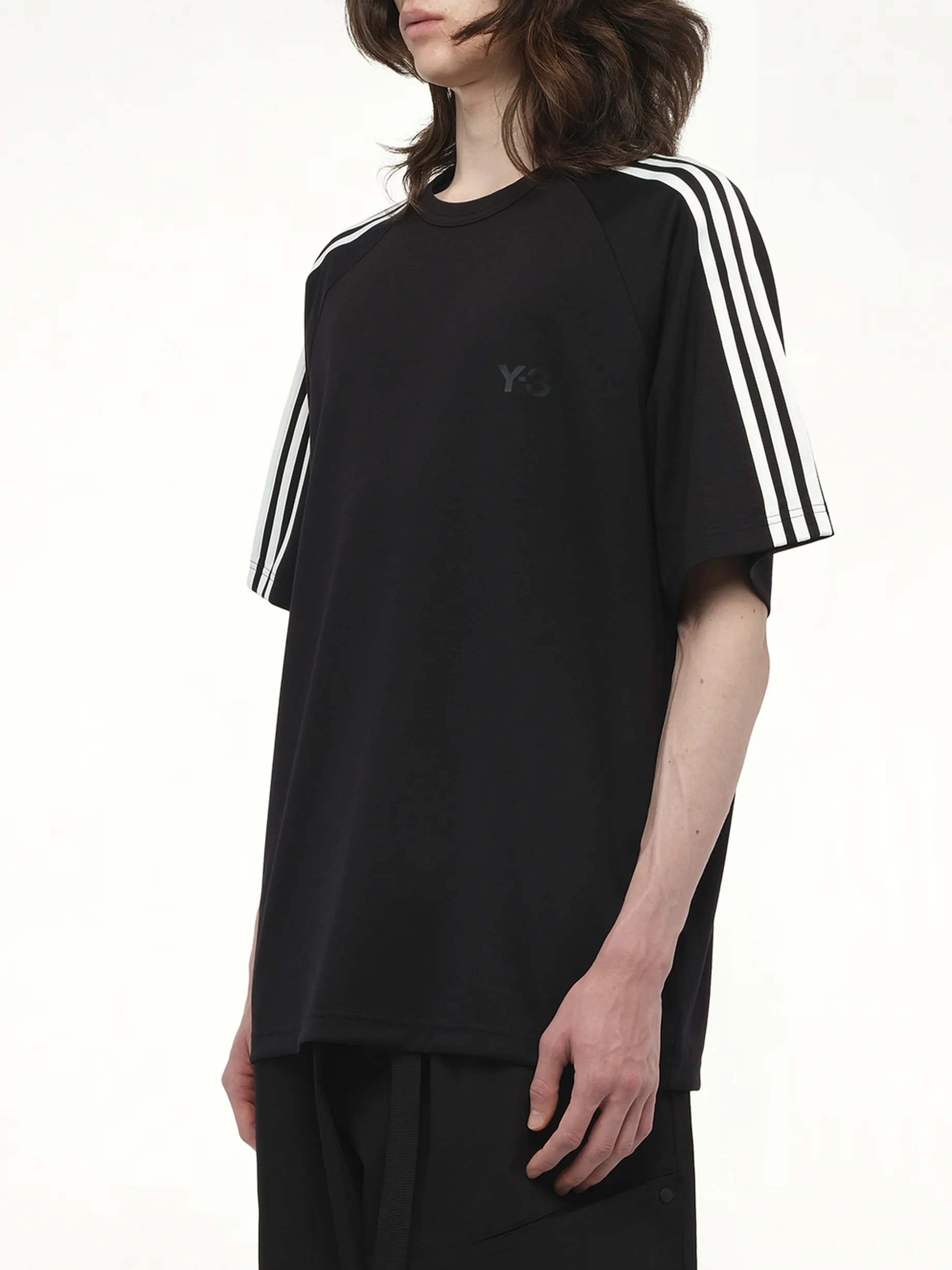 Short Sleeve T-Shirt 3-Stripes in Black sold by MARAIS product image thumbnail 5