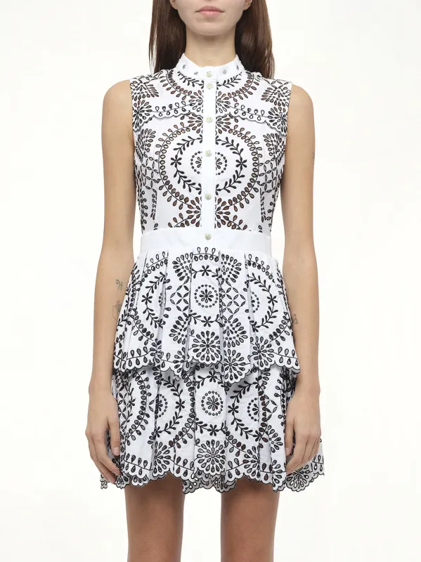 Broderie Anglais Dress in White made by Alexander McQueen