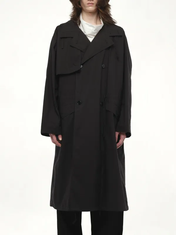 Light Hooded Trench in Black sold by MARAIS