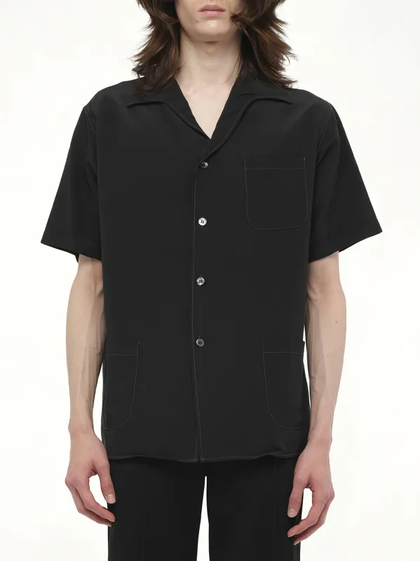 Soft Short Sleeve Shirt in Black sold by MARAIS